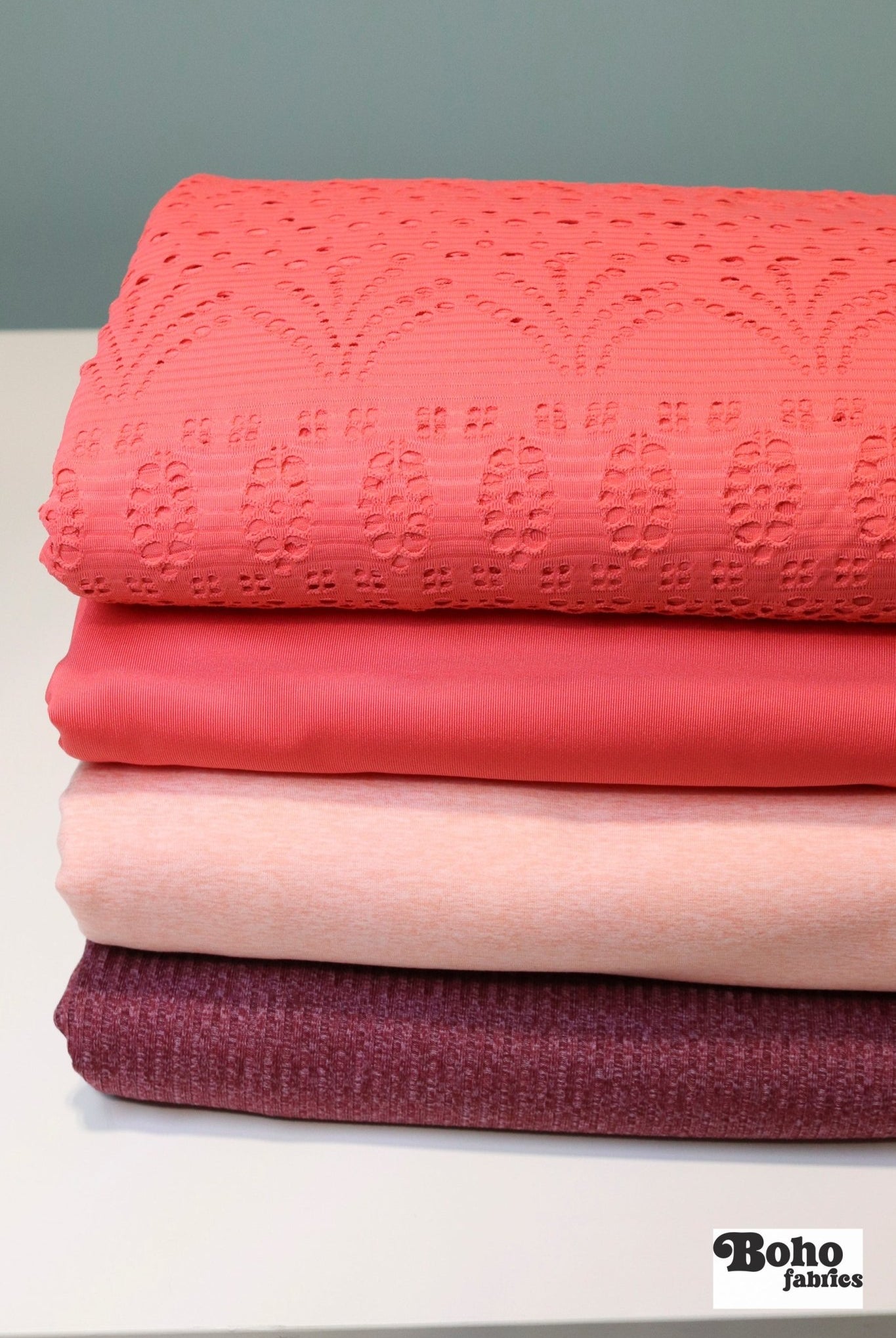 01/15/2026 Fabric Happy Hour, Peach & Plum, Designer Athletic Fabric Bundle - Boho Fabrics - Fabric Bundles