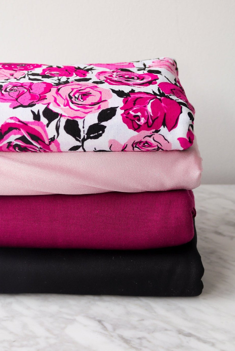 04/08/2024 Fabric Happy Hour! Fuchsia Rose, Knit Bundle. Ready to Ship! - Boho Fabrics - Fabric Bundles