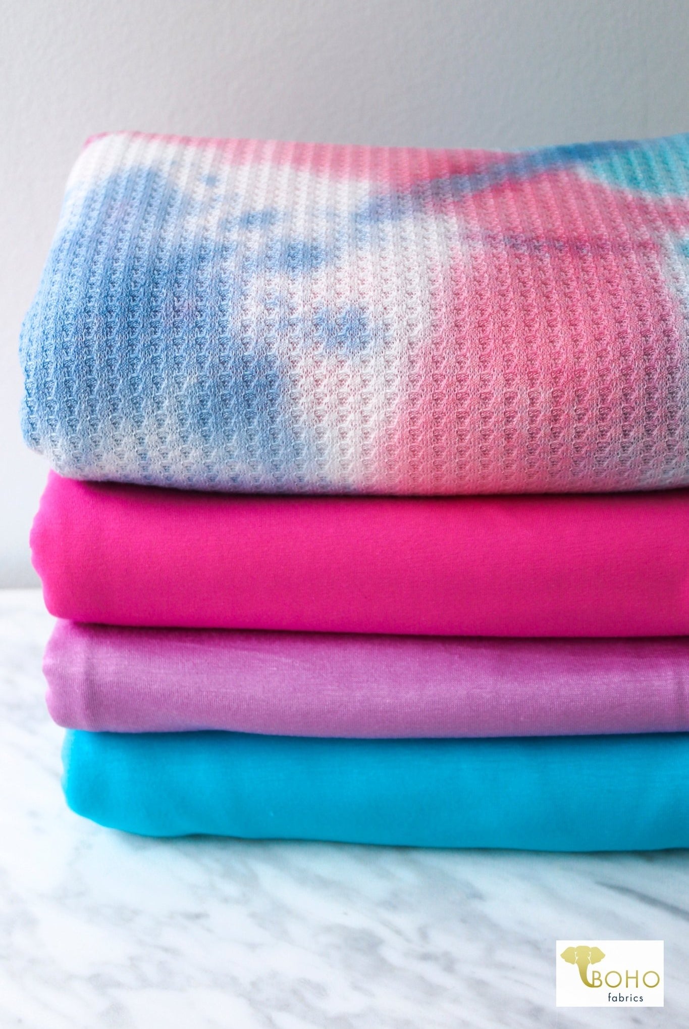 04/11/2024 Fabric Happy Hour! Cotton Candy Clouds, Knit Bundle. READY TO SHIP! - Boho Fabrics - Fabric Bundles