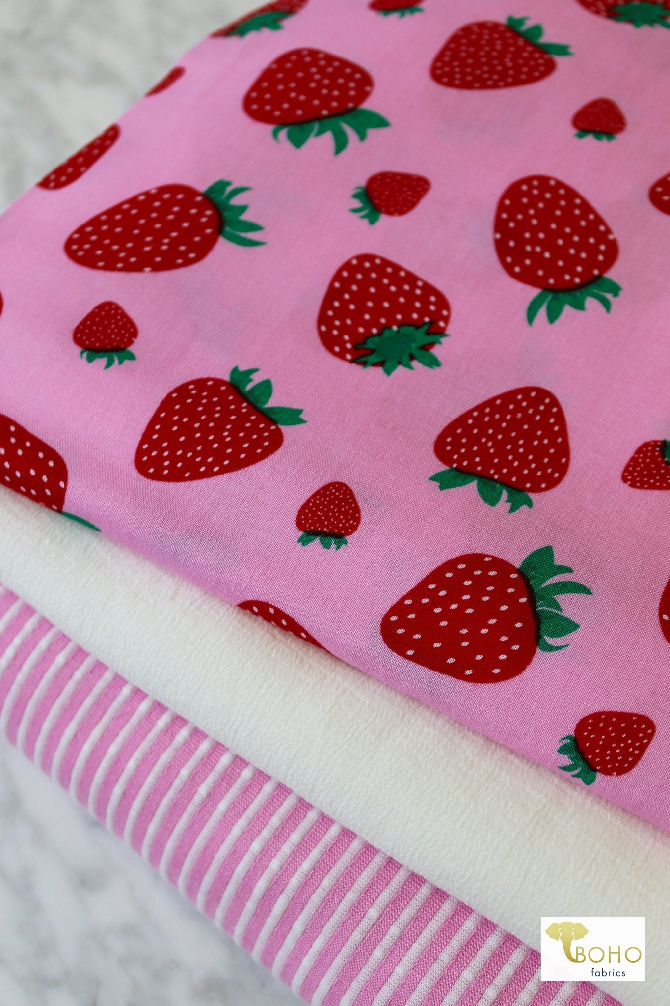 05/02/2024 Fabric Happy Hour! Strawberry Summer, Combo Bundle. READY TO SHIP! - Boho Fabrics - Fabric Bundles
