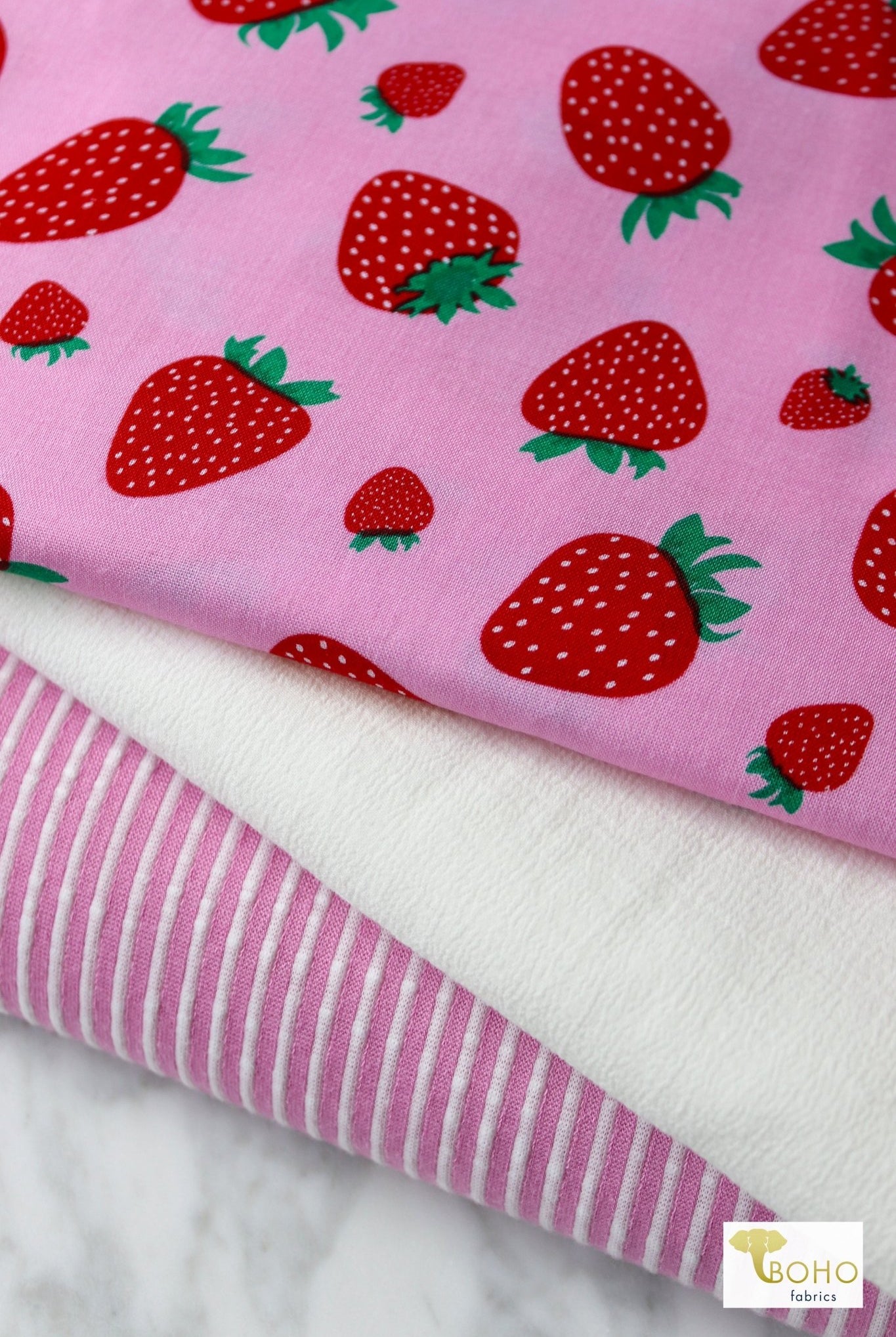 05/02/2024 Fabric Happy Hour! Strawberry Summer, Combo Bundle. READY TO SHIP! - Boho Fabrics - Fabric Bundles