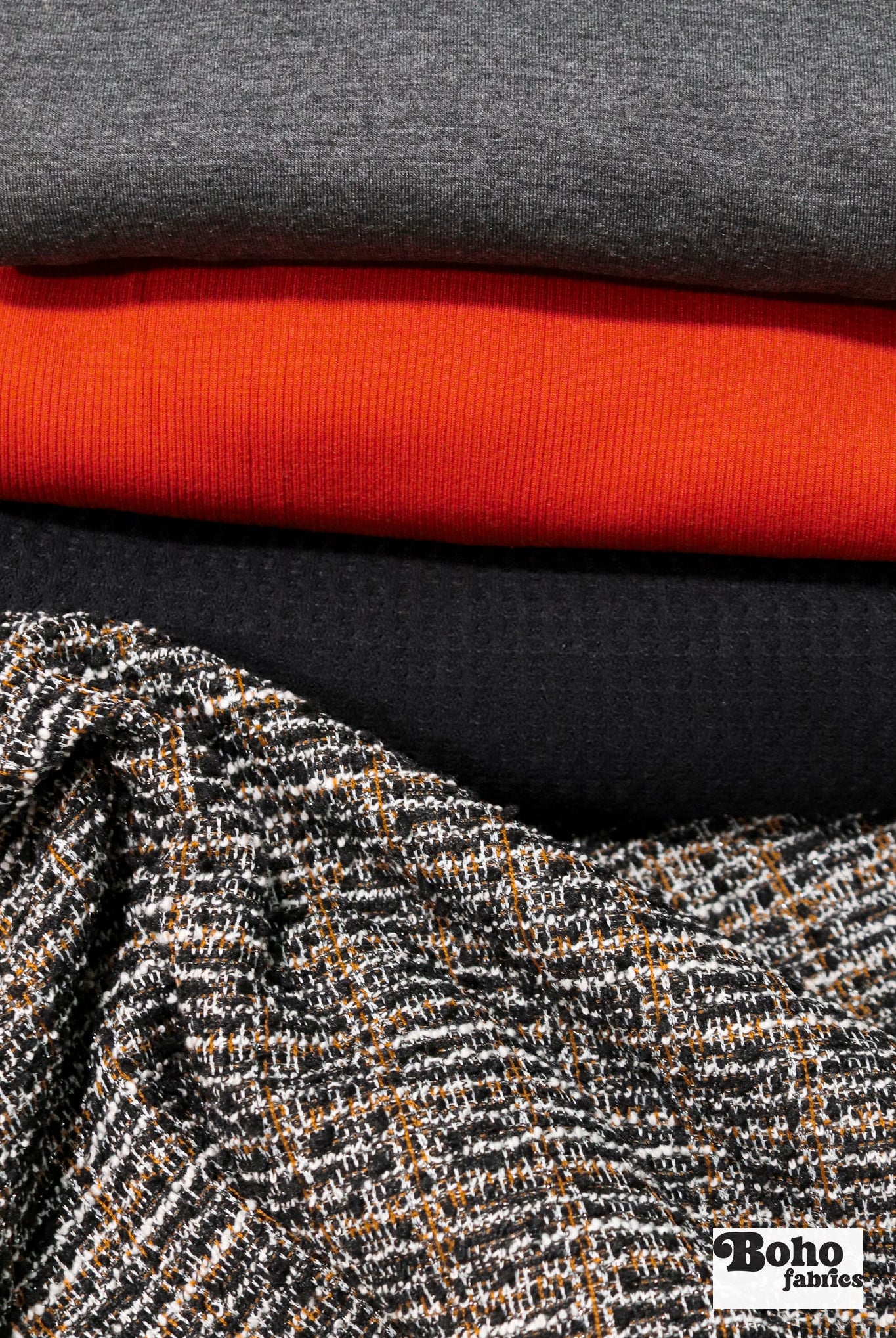 10/02/2025 Fabric Happy Hour, Haunted Haute, Knit Bundle. Ready to Ship! - Boho Fabrics - Trims