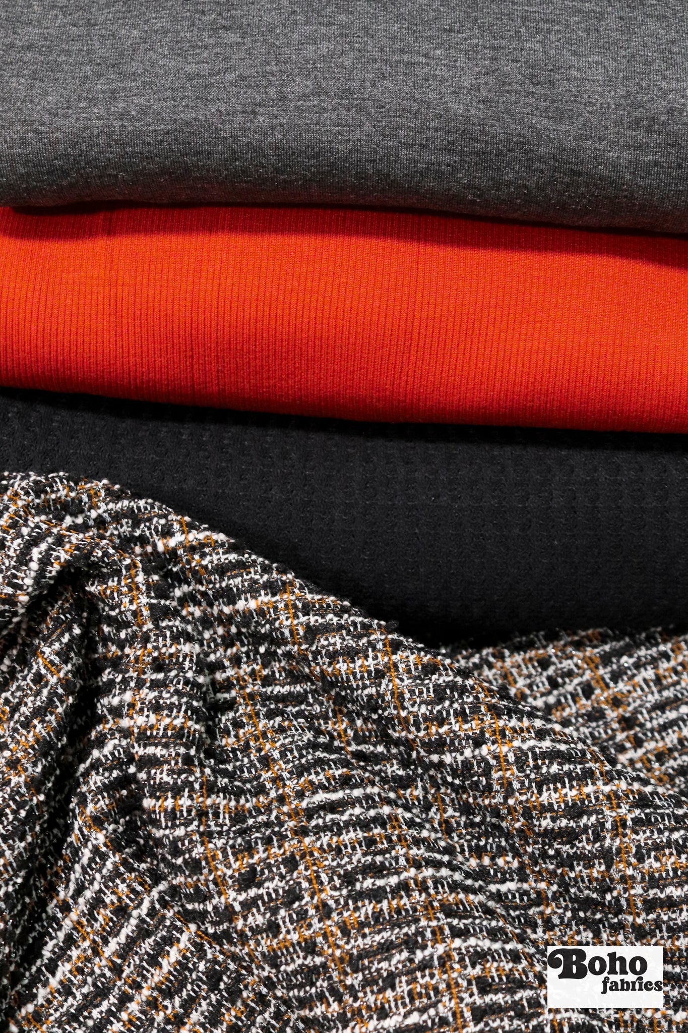 10/02/2025 Fabric Happy Hour, Haunted Haute, Knit Bundle. Ready to Ship! - Boho Fabrics - Trims