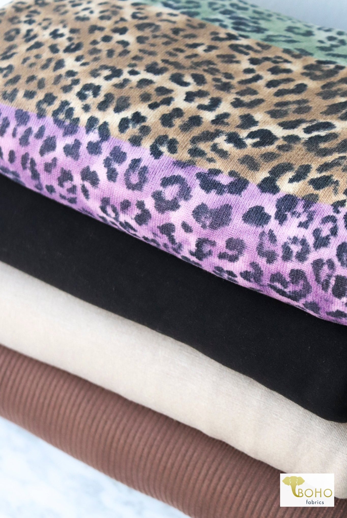 11/01/2023 Fabric Happy Hour! Cheetah Stripes, Knit Bundle. READY TO SHIP! - Boho Fabrics
