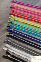 11.5" Zippers with Rounded Silver Toggle - Boho Fabrics