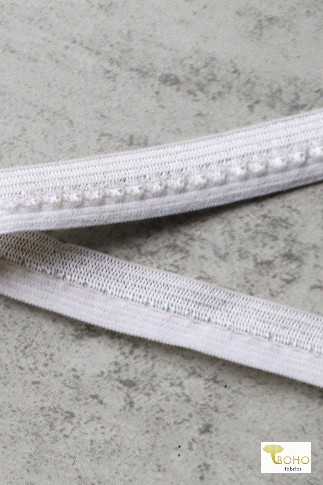 1/2" Pearl Picot, Fold Over Elastic. SOLD PER PACKAGE OF 3 YARDS. - Boho Fabrics