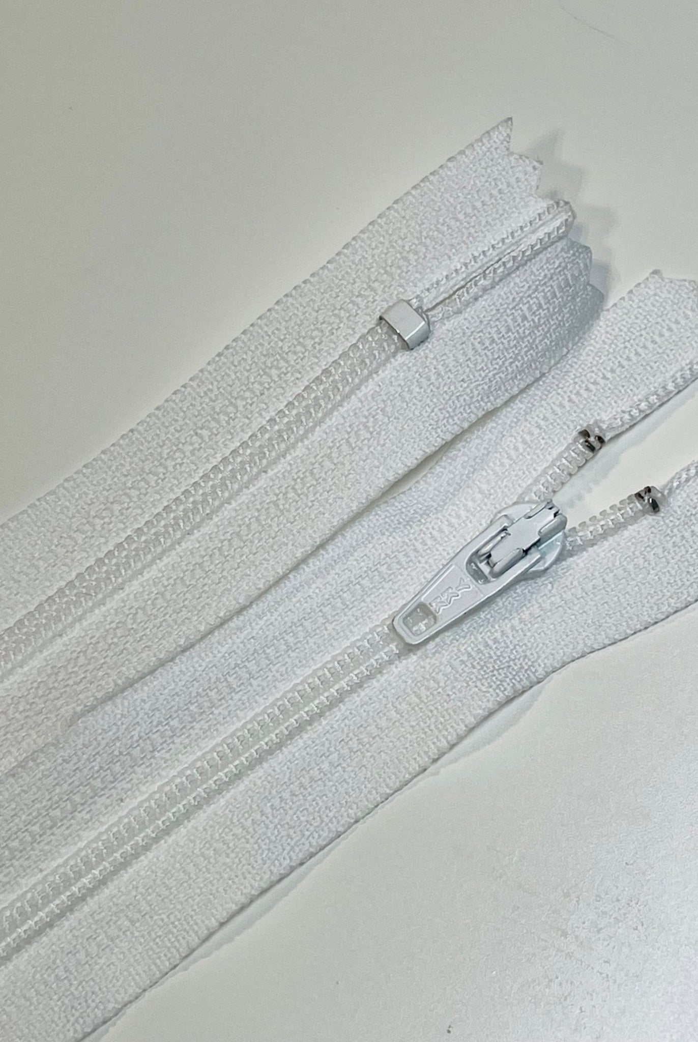 14" YKK 3 Coil, Closed - End Zipper – White - Boho Fabrics - Zippers
