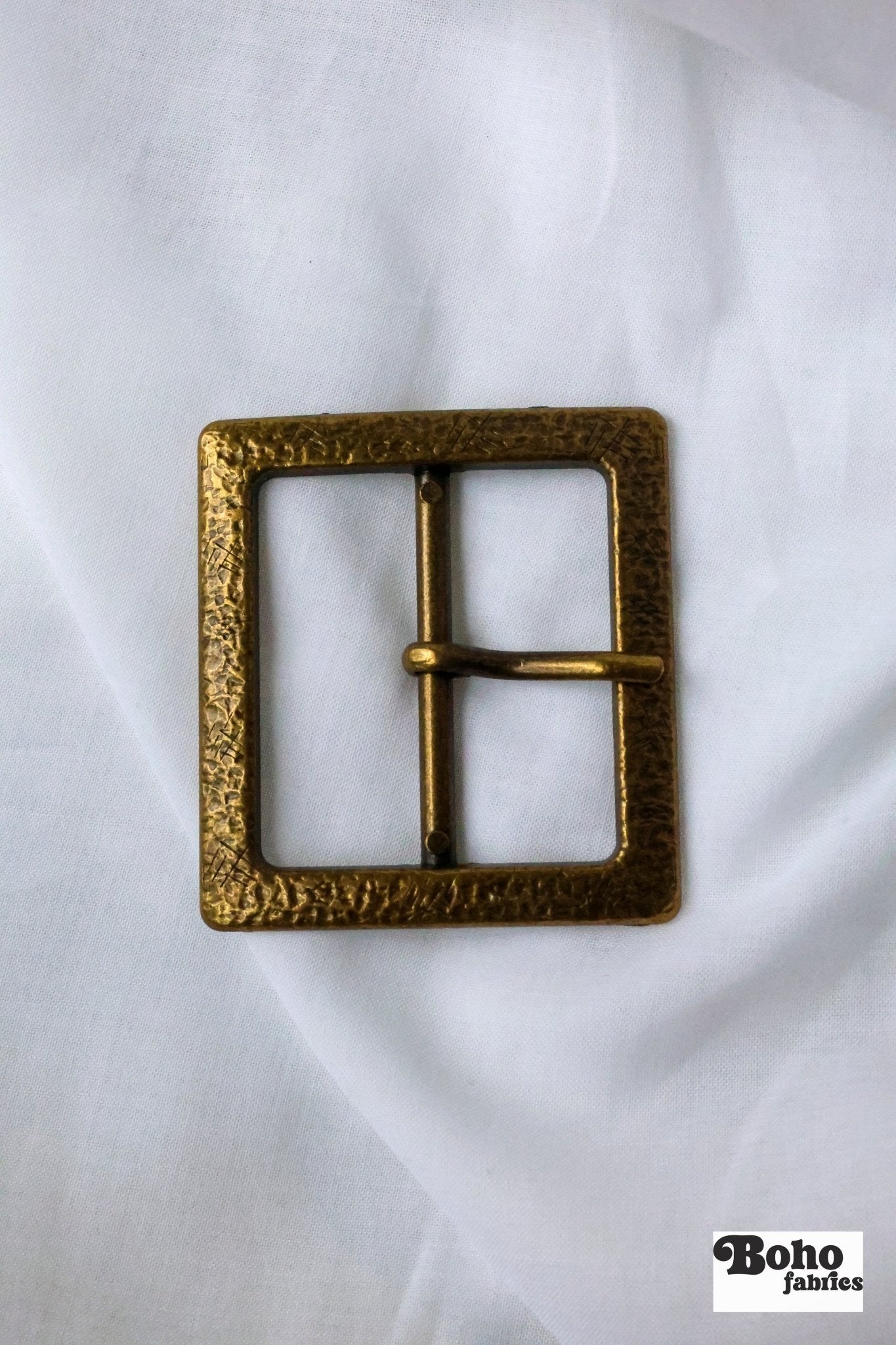 2" Antiqued Brass - Look Single Prong Belt Buckle - Boho Fabrics - Bag Hardware