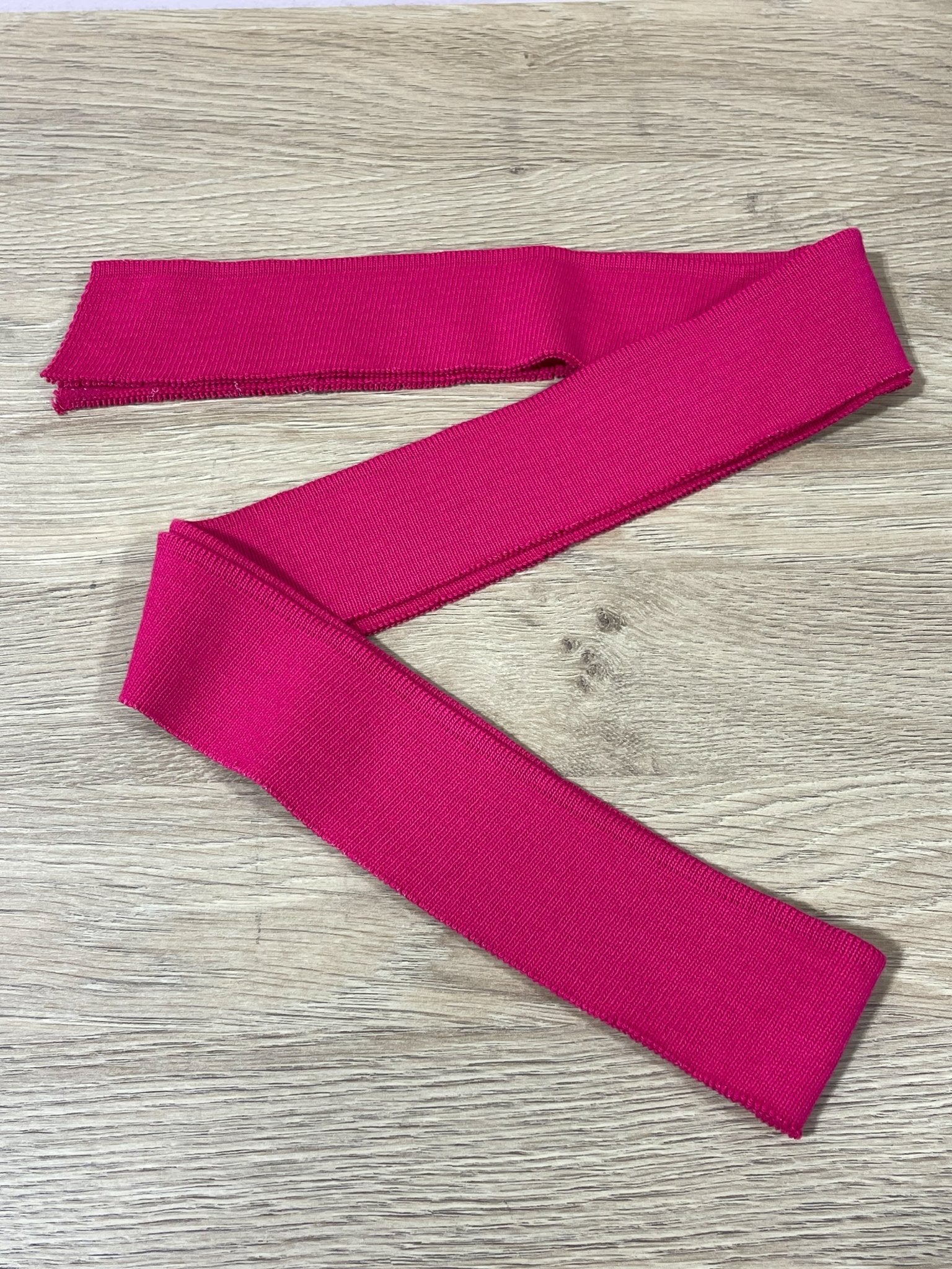 2" Hot Pink, Cuff/Ribbing. Sold per package of 60" Length - Boho Fabrics - Rib Solid, Knit Fabric