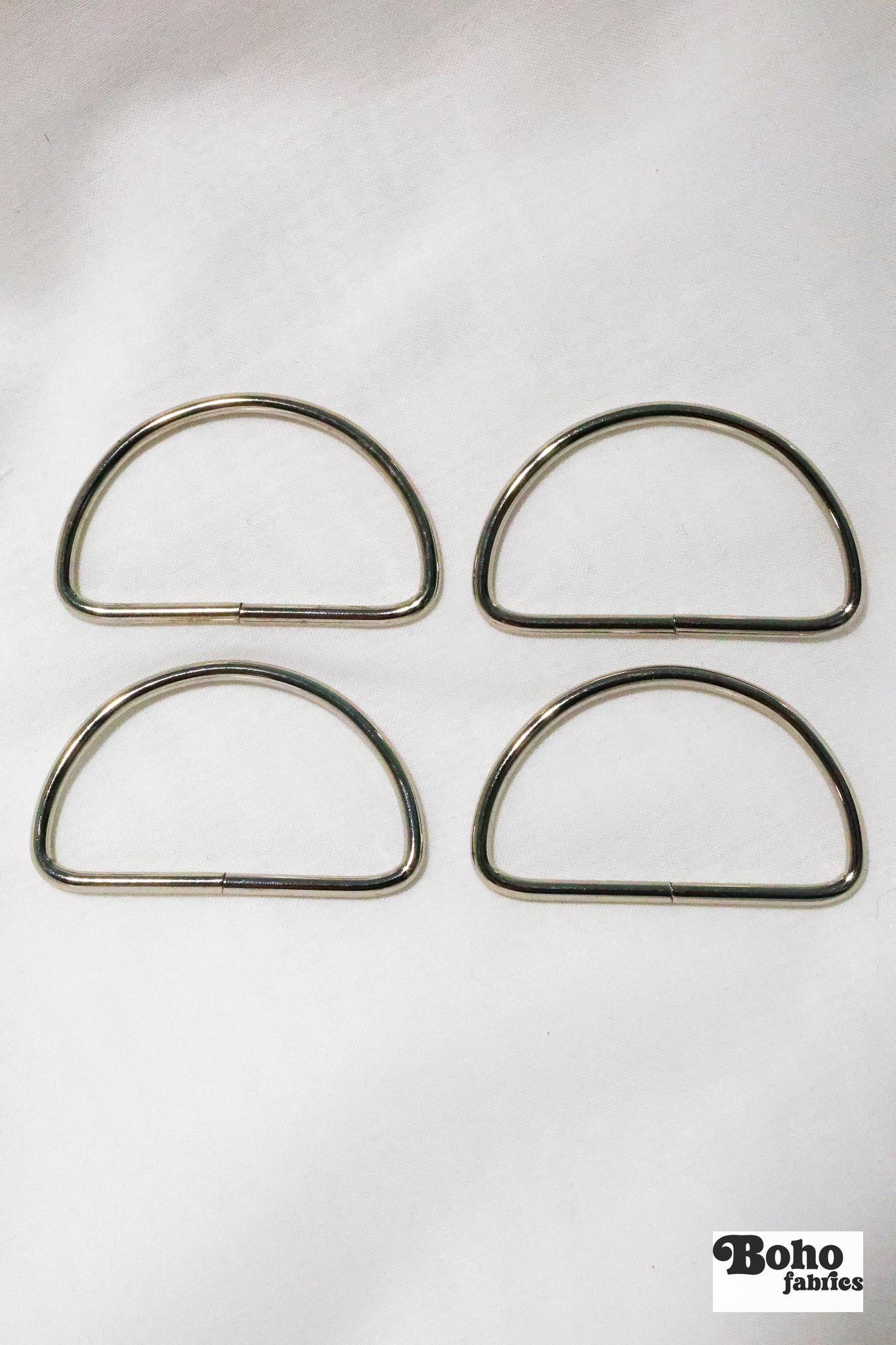 2" Metal D - Rings - Boho Fabrics - Bag Hardware