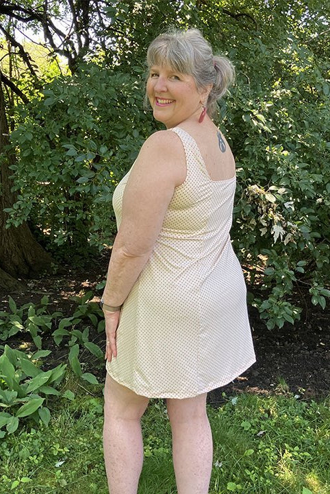 2 Yard & 3 Yard Precuts! Small Pink Polka Dots on Ivory, Athletic Knit Fabric - Boho Fabrics - Athletic Knit Fabric