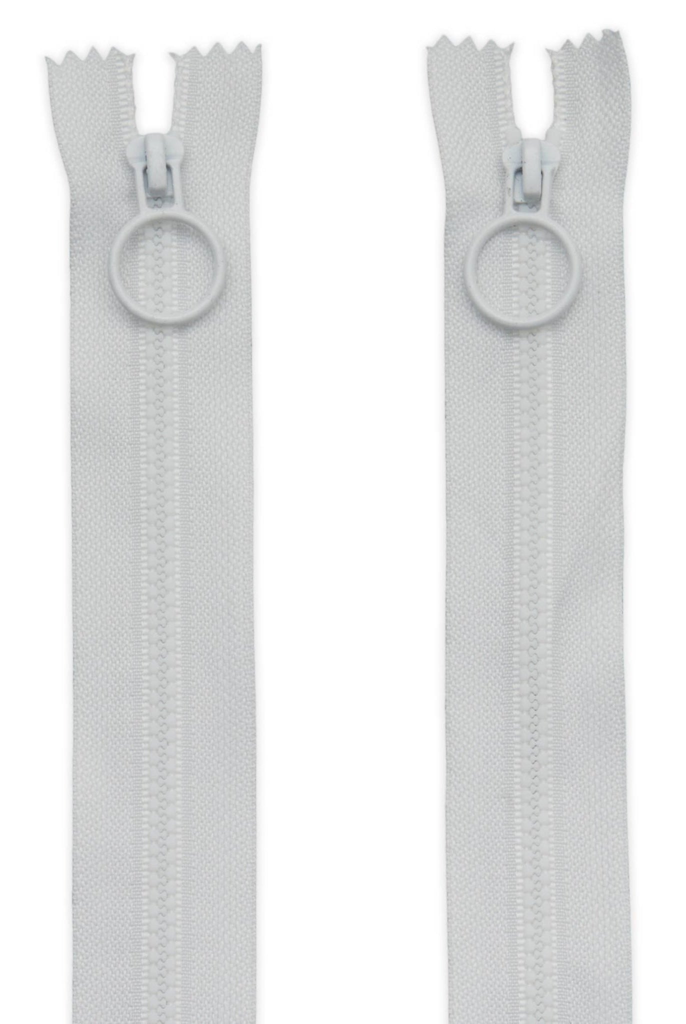 20" White Hoop Pull Zipper (2 pk) (ZW6752) - Boho Fabrics - Zippers