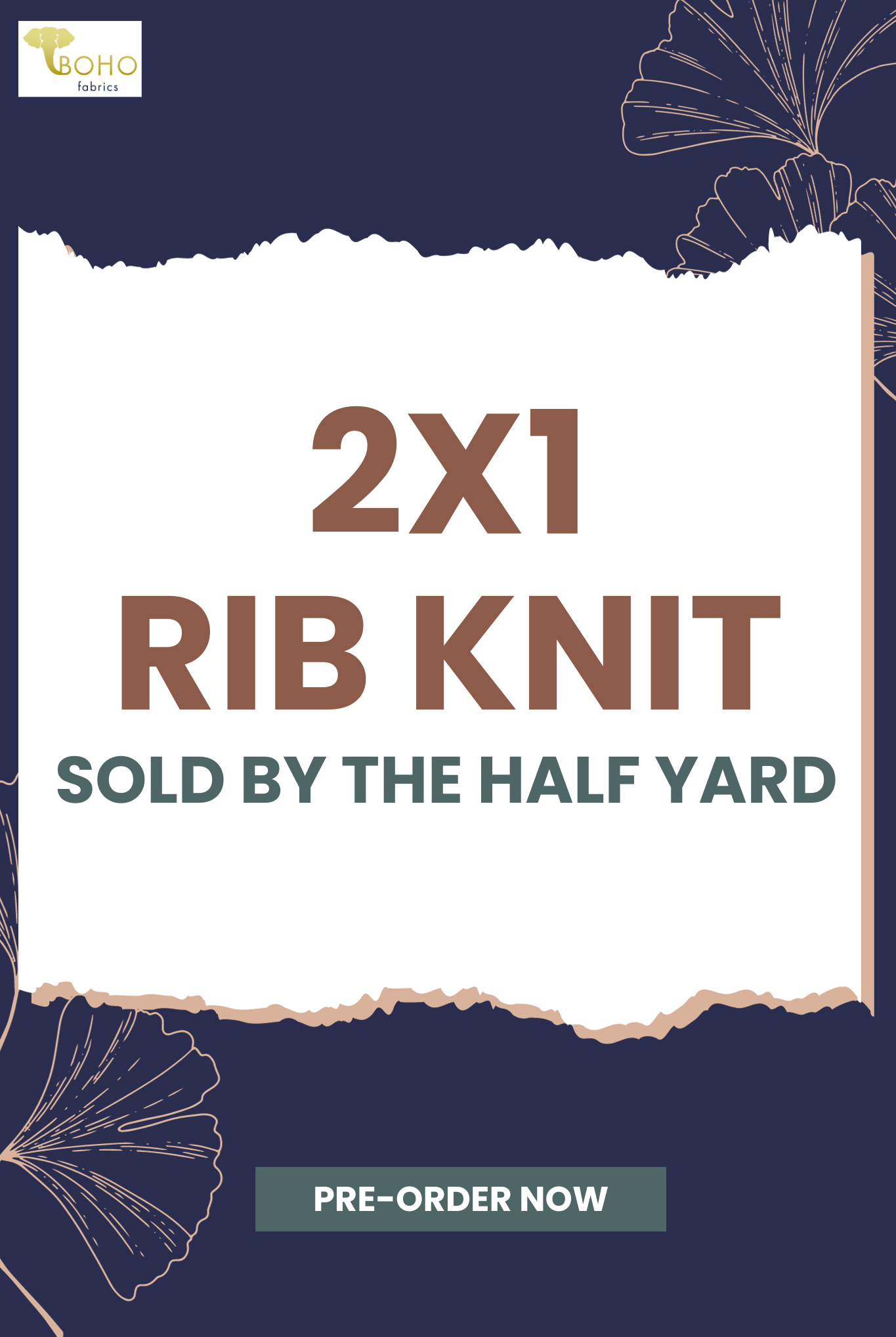 2x1 Rib Knit, CUFF. SOLD BY THE HALF YARD - Boho Fabrics