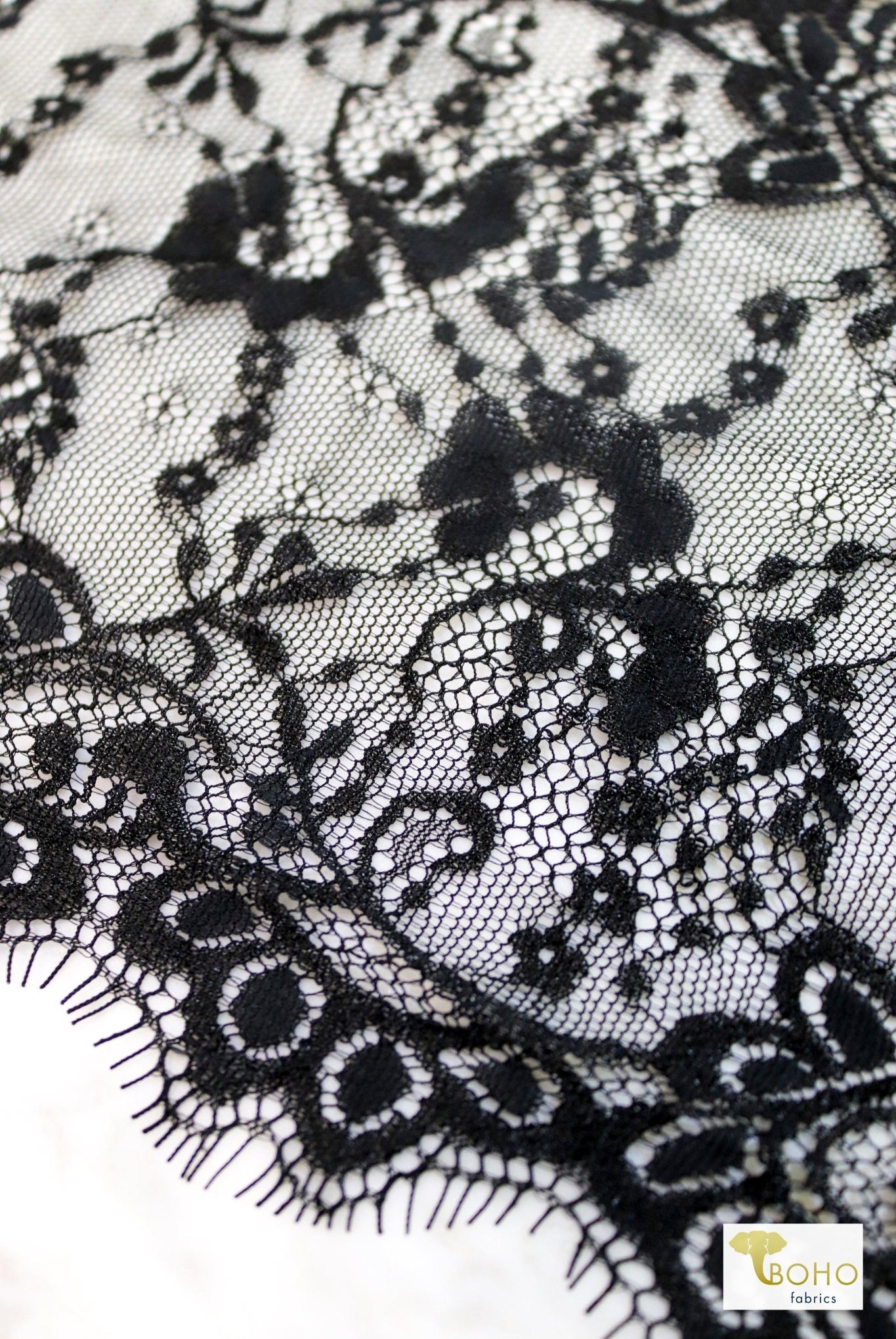 7.25" Parisian Florals, Woven Lace Trim SOLD PER PACKAGE OF 3 YARDS. - Boho Fabrics