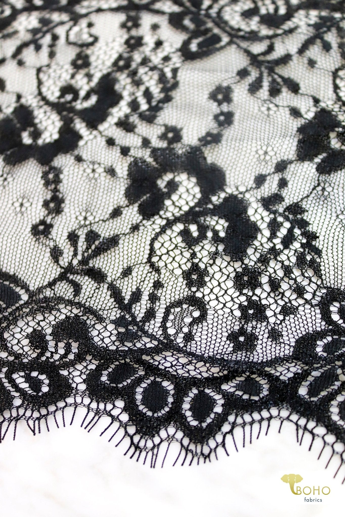 7.25" Parisian Florals, Woven Lace Trim SOLD PER PACKAGE OF 3 YARDS. - Boho Fabrics