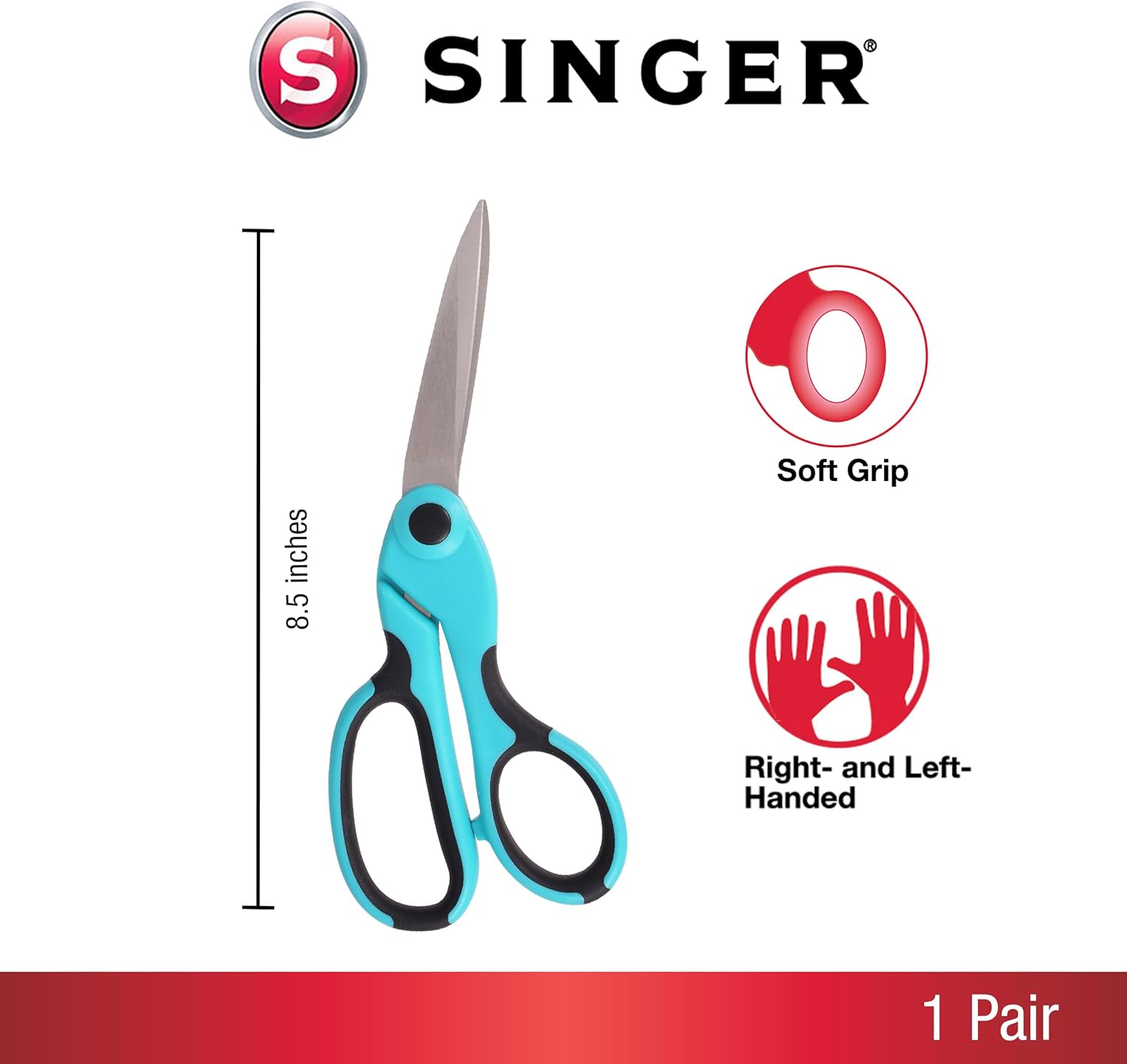 8 - 1/2" Heavy Duty Bent Sewing Scissors by Singer - Boho Fabrics - Cutting Supplies