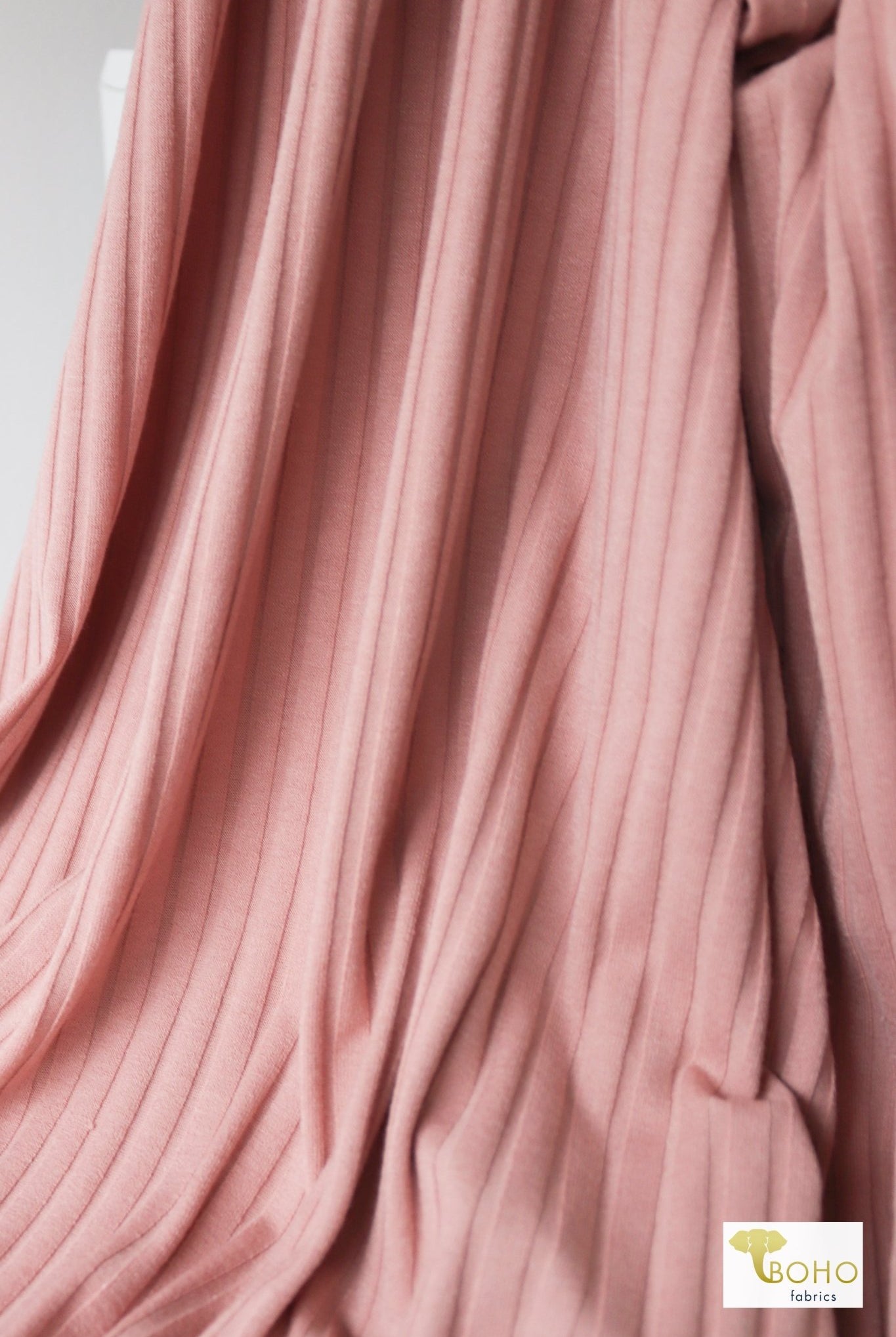 8x4, Tea Rose Wide, Rib Knit Fabric - Boho Fabrics
