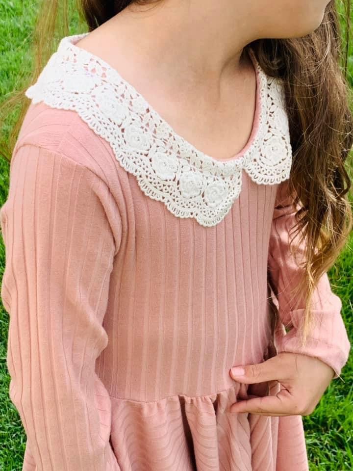 8x4, Tea Rose Wide, Rib Knit Fabric - Boho Fabrics