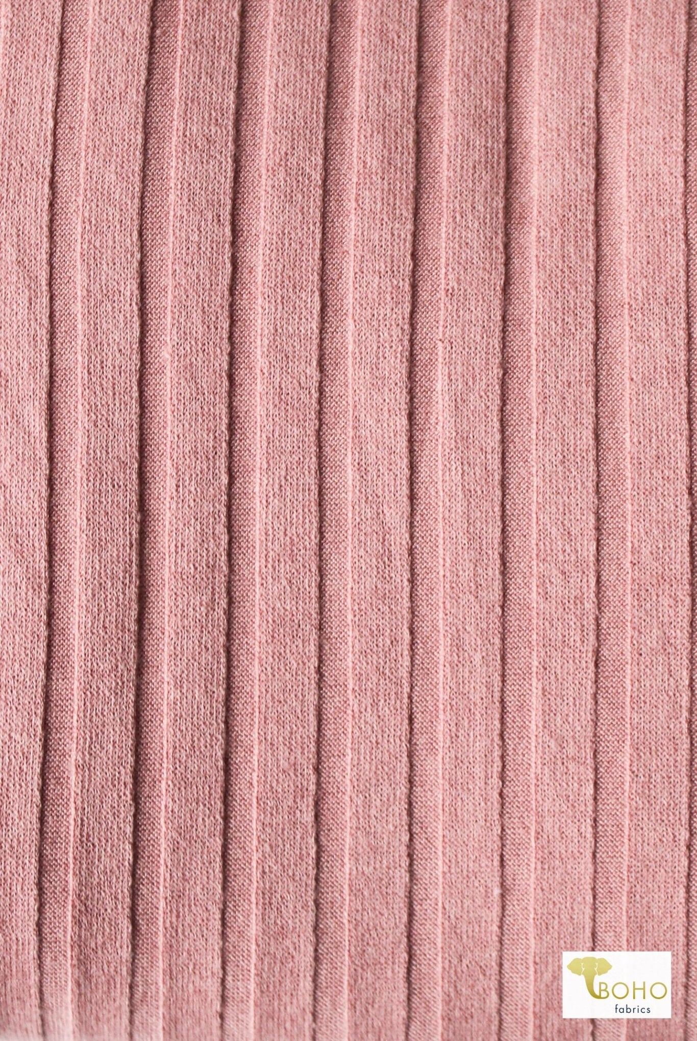 8x4, Tea Rose Wide, Rib Knit Fabric - Boho Fabrics