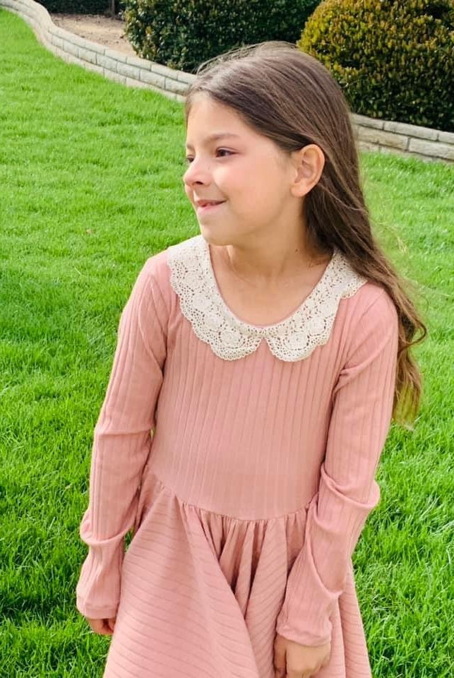 8x4, Tea Rose Wide, Rib Knit Fabric - Boho Fabrics