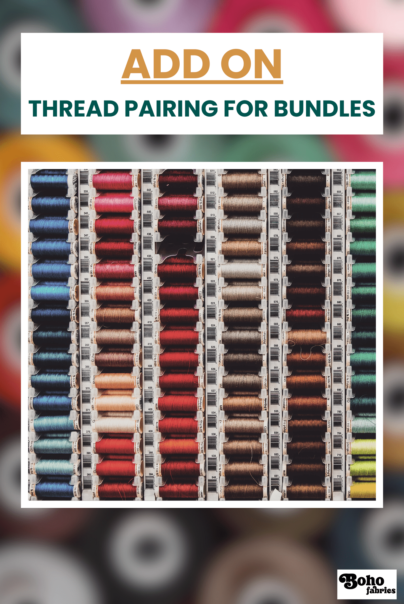 Add - On: Set of Five Coordinating Gutermann Thread for Your Bundle (110 yd or 274 yd) - Boho Fabrics - Thread