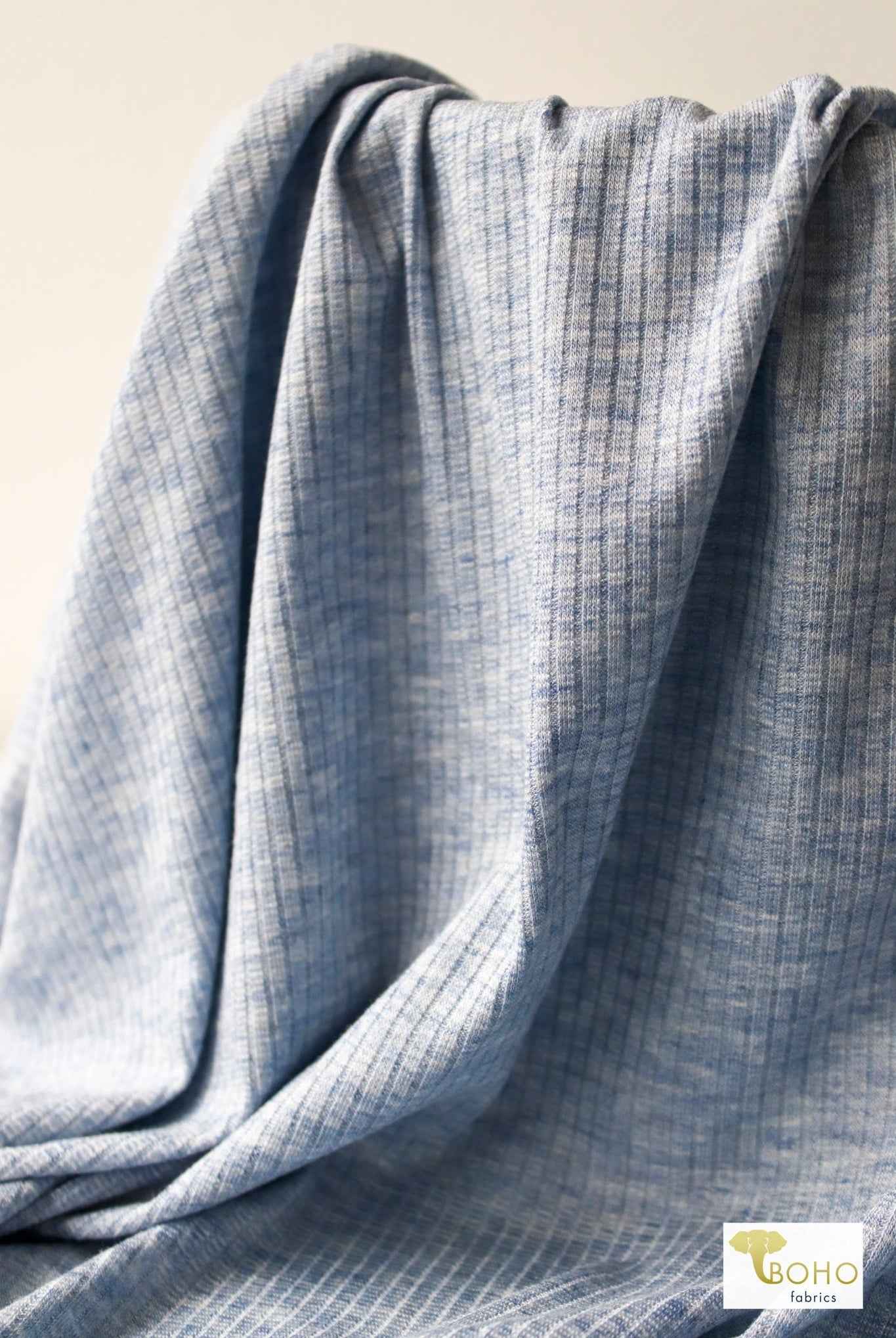 Allure Blue , Rib Knit Fabric - Boho Fabrics