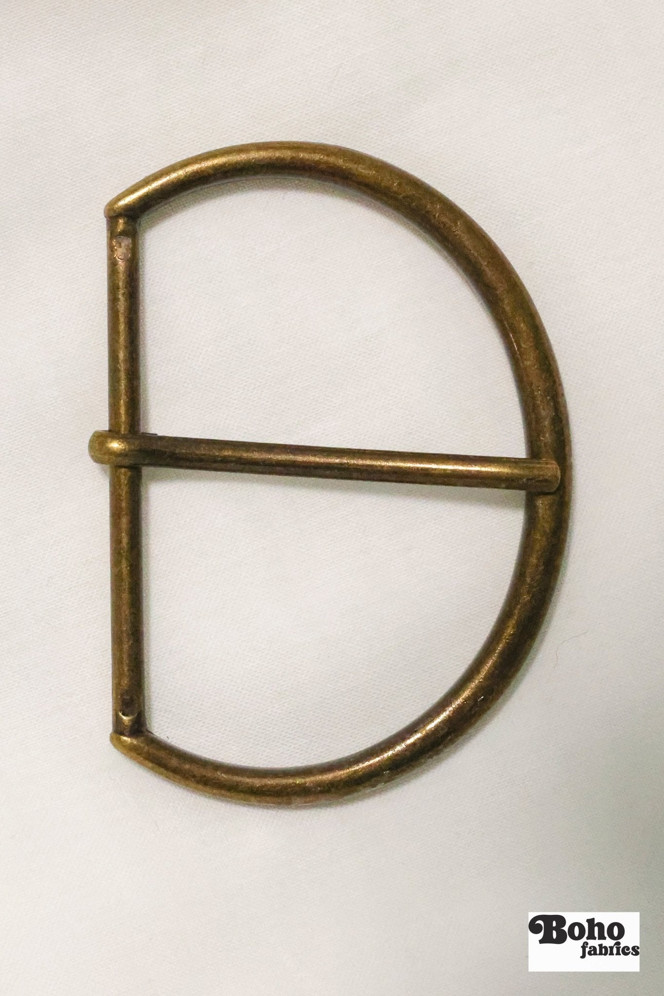 Antique Brass Single Prong Buckle – 2.25" Inner Width - Boho Fabrics - Bag Hardware