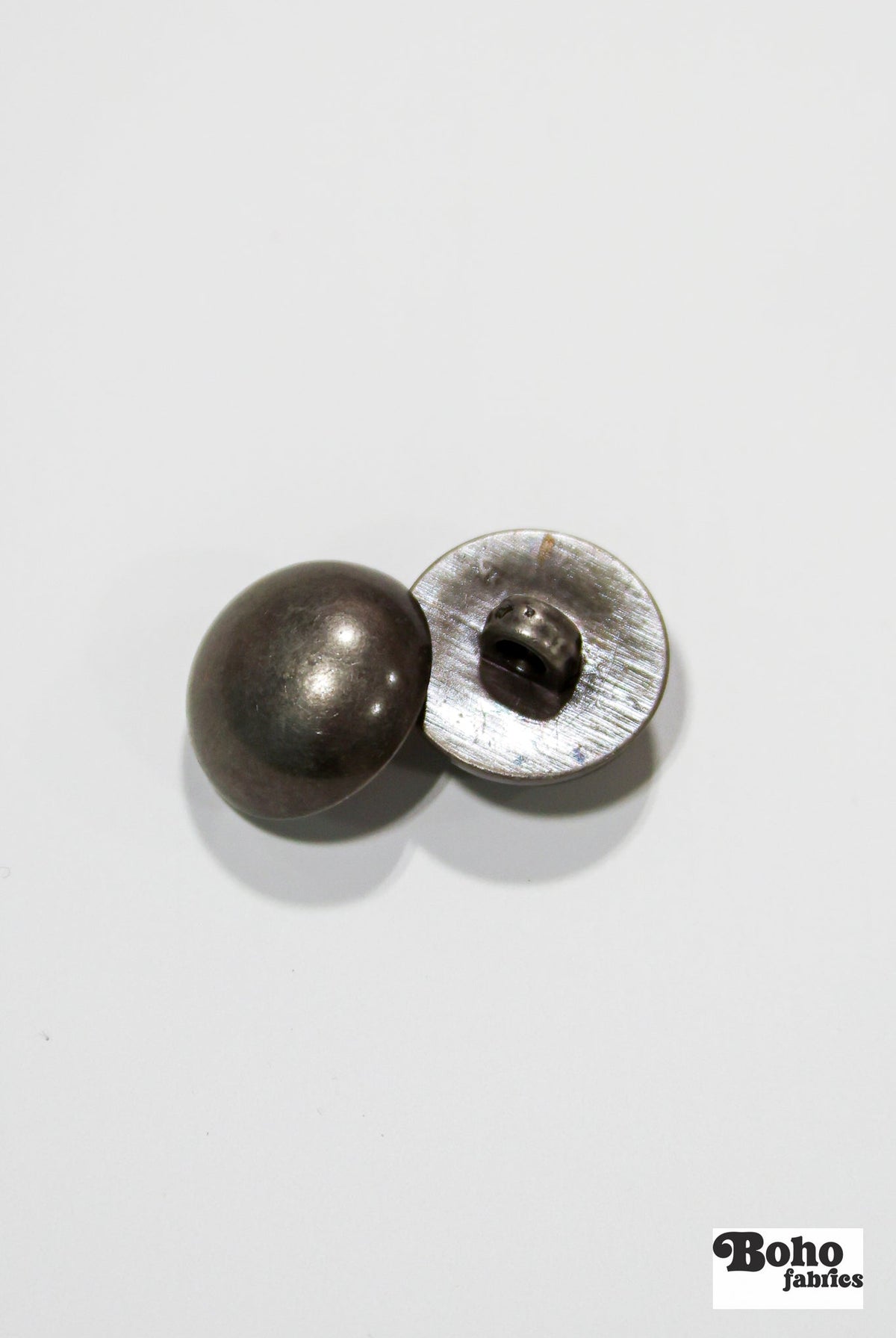 Antique Silver Dome Plastic Shank Buttons. 24L (15mm / 5/8"), 28L (18mm / 11/16"), 30L (19mm / 3/4") - Boho Fabrics - Buttons & Snaps