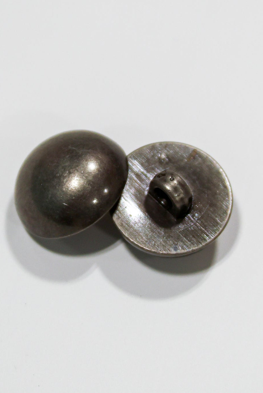 Antique Silver Dome Plastic Shank Buttons. 24L (15mm / 5/8"), 28L (18mm / 11/16"), 30L (19mm / 3/4") - Boho Fabrics - Buttons & Snaps