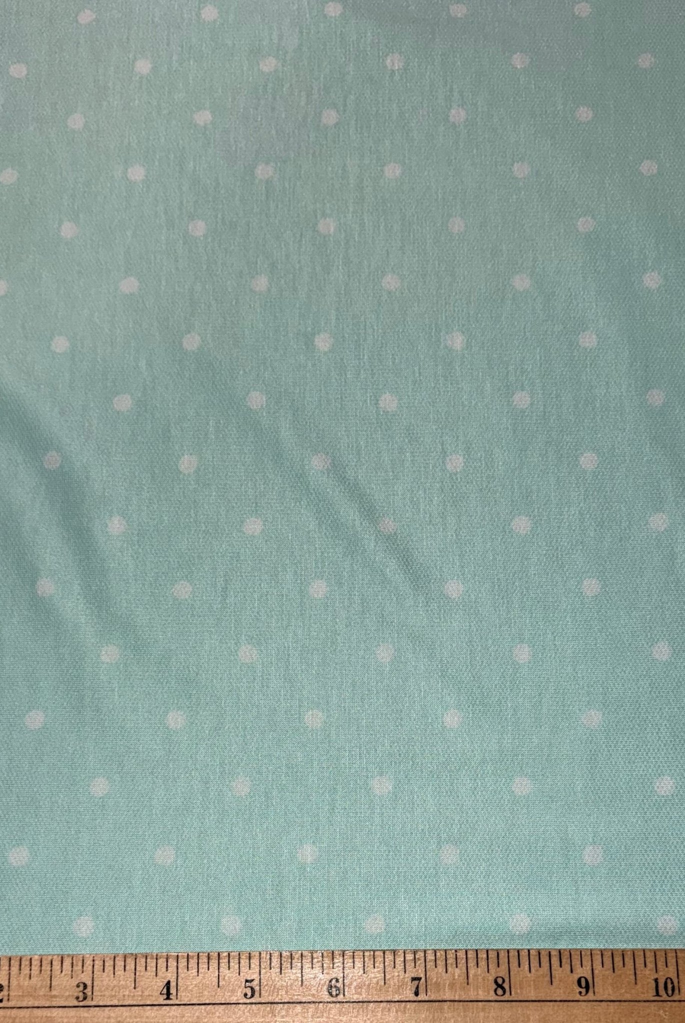 Aqua Polka Dots, French Terry Knit Fabric - Boho Fabrics - French Terry Prints, Knit Fabric