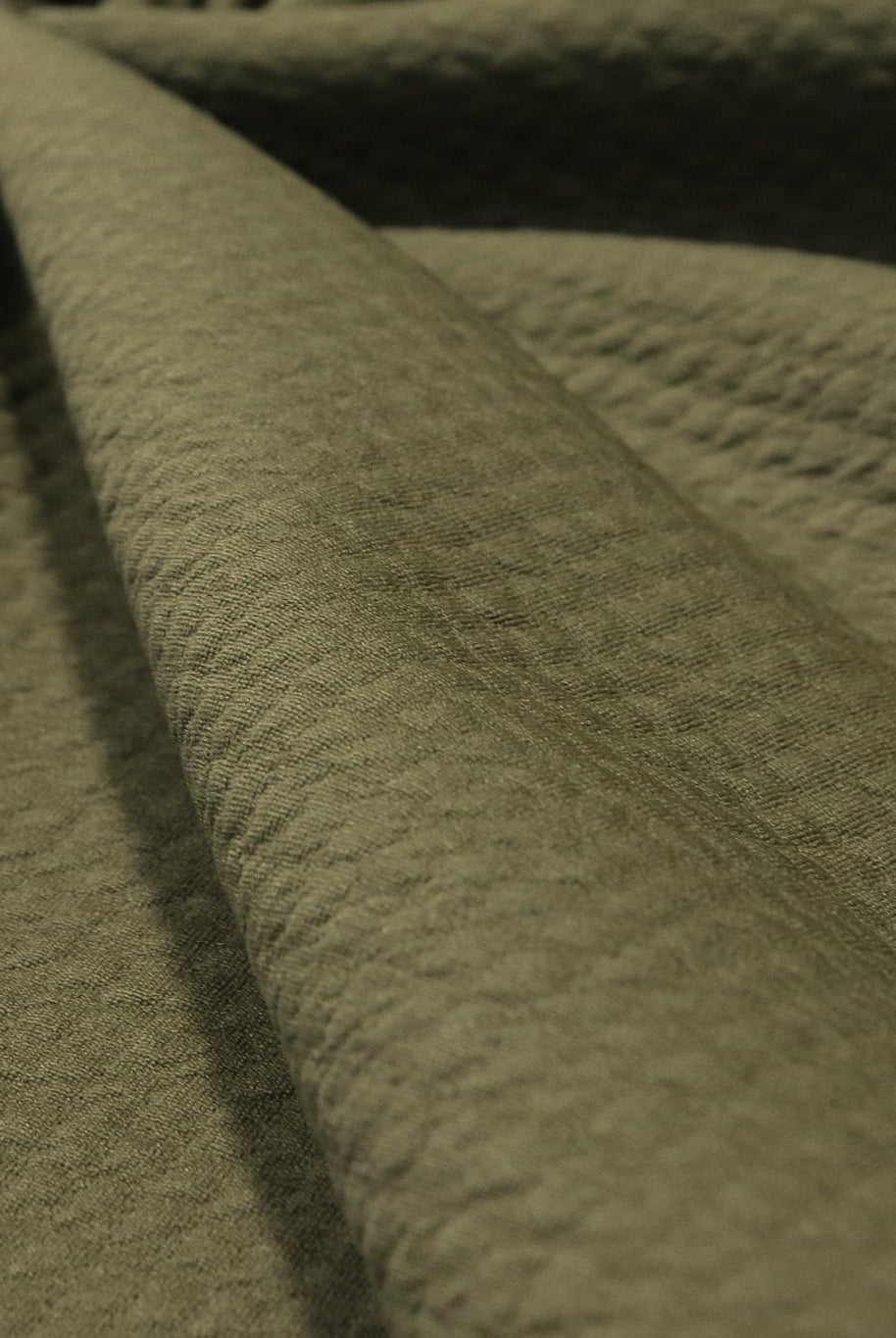 Army Olive, Polartec Power Air. Insulating Eco - Friendly, Performance Knit Fabric *2nds* - Boho Fabrics - Performance Fabrics