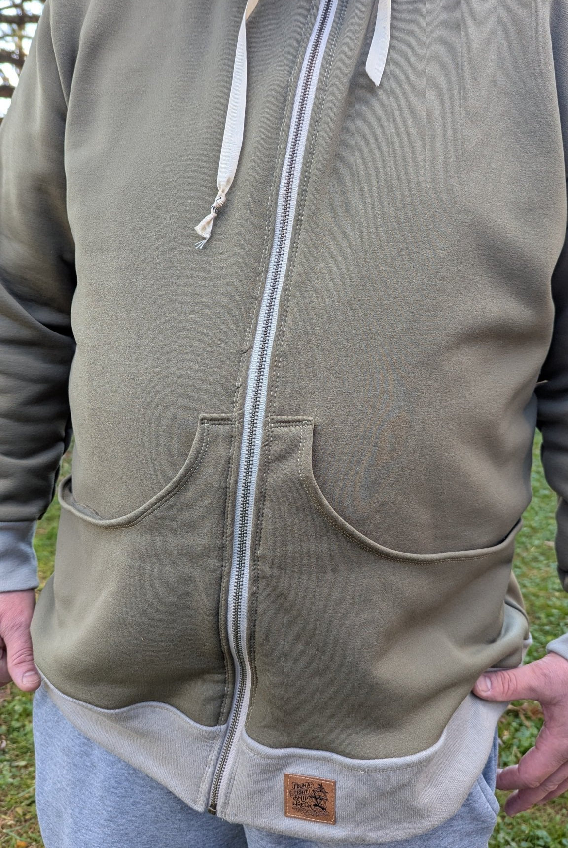 Army Olive, Power Stretch Pro Fleece - Backed Performance Fabric. 2nds - Boho Fabrics - Performance Fabrics