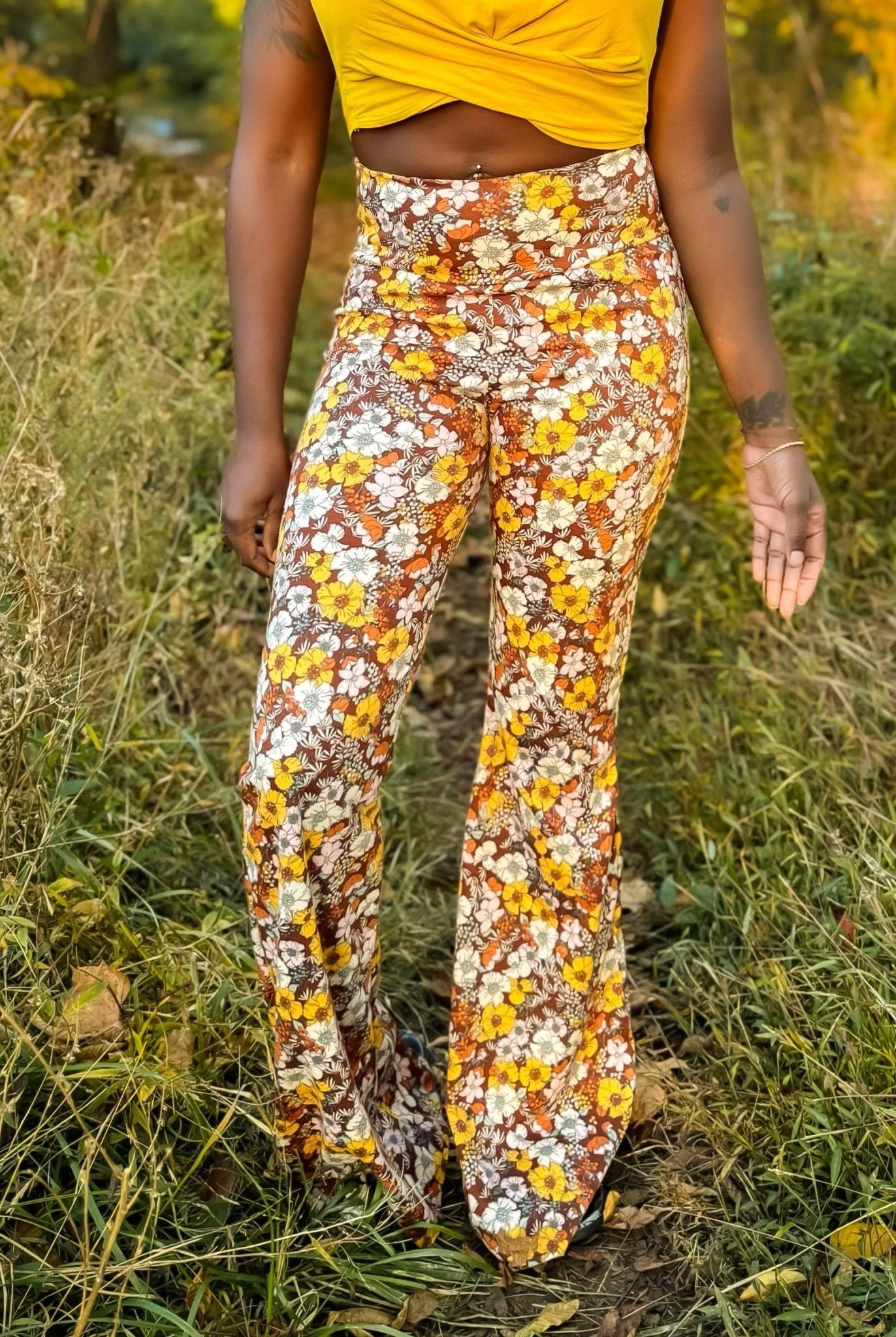 Autumn Florals, Ponte Knit Fabric - Boho Fabrics - Ponte Print, Knit Fabric
