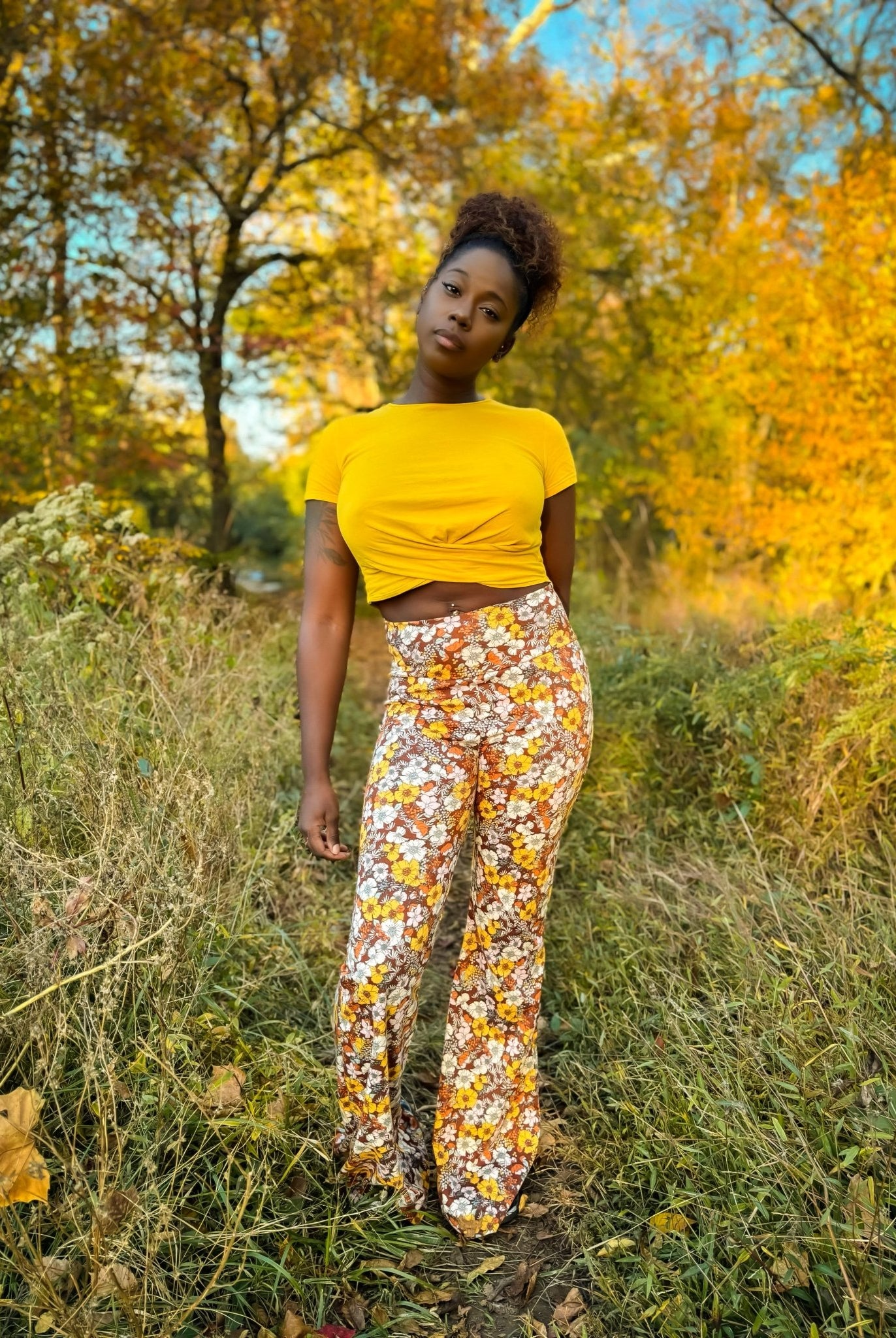 Autumn Florals, Ponte Knit Fabric - Boho Fabrics - Ponte Print, Knit Fabric