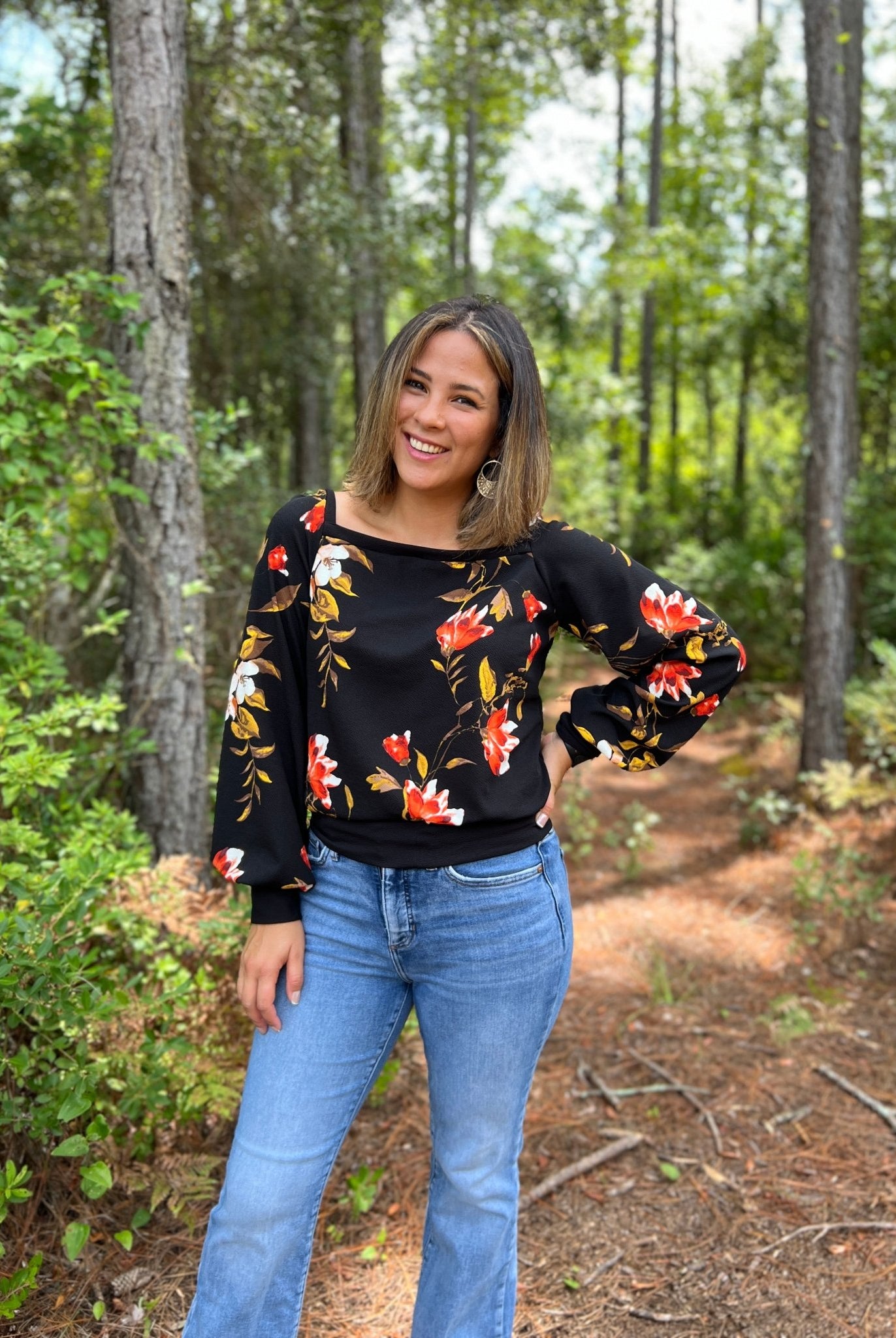 Autumn Magnolias, Liverpool Knit. LVR - 102 - Boho Fabrics - Liverpool, Knit