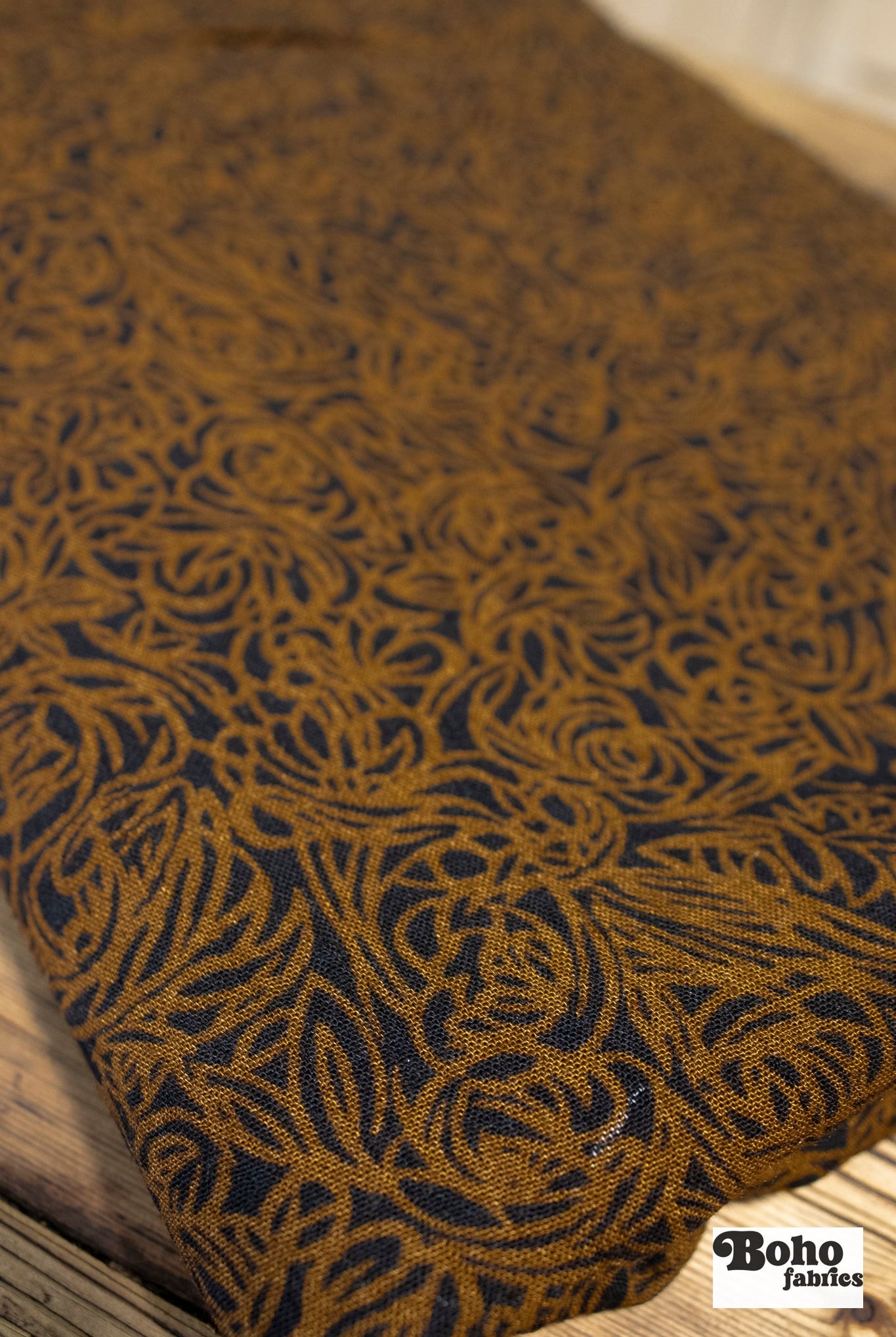 Autumn Rosework, Vintage Woven Fabric. SOLD AS A 3 YARD PIECE - Boho Fabrics - Vintage Fabric