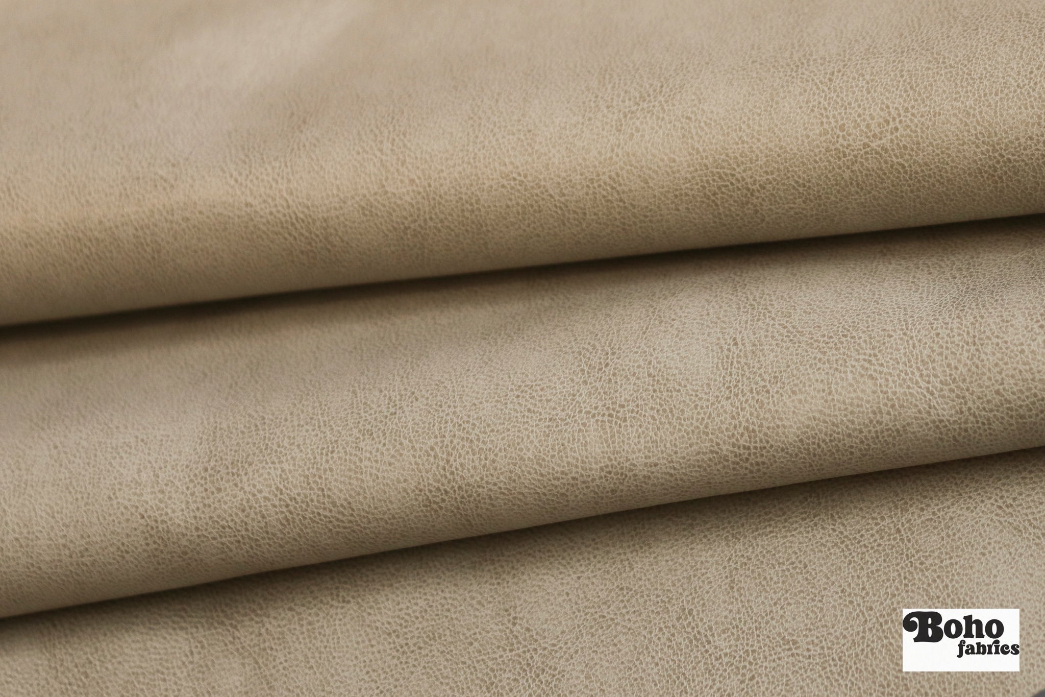 Baltimore Cream Faux Leather Upholstery Fabric - Boho Fabrics - Home Dec. & Upholstery Fabric