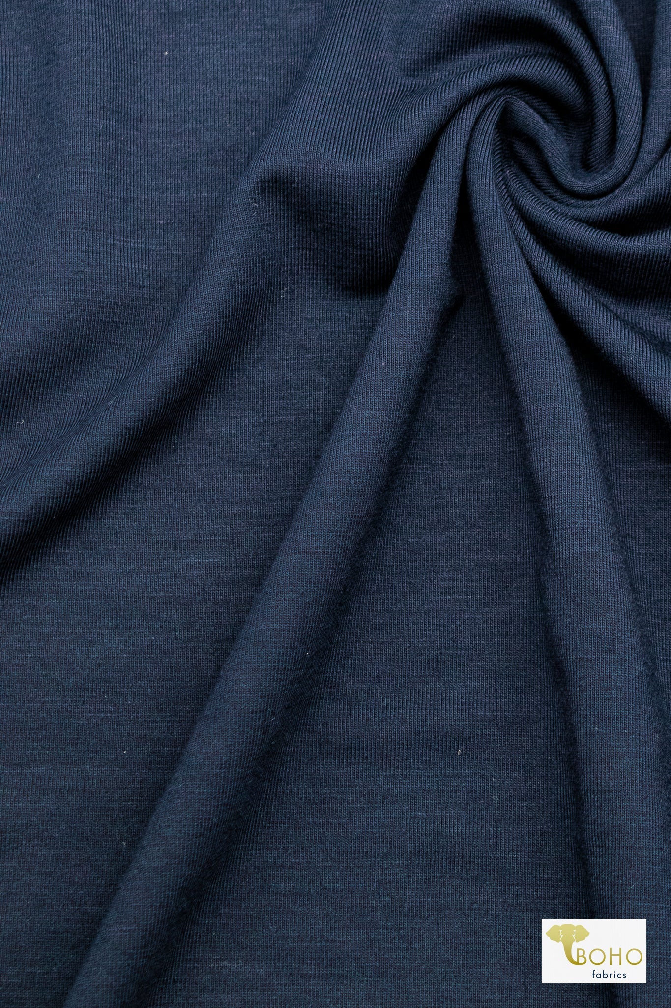 Bamboo Jersey: Navy Blue. Knit Fabric - Boho Fabrics - Bamboo Jersey, Knit Fabric