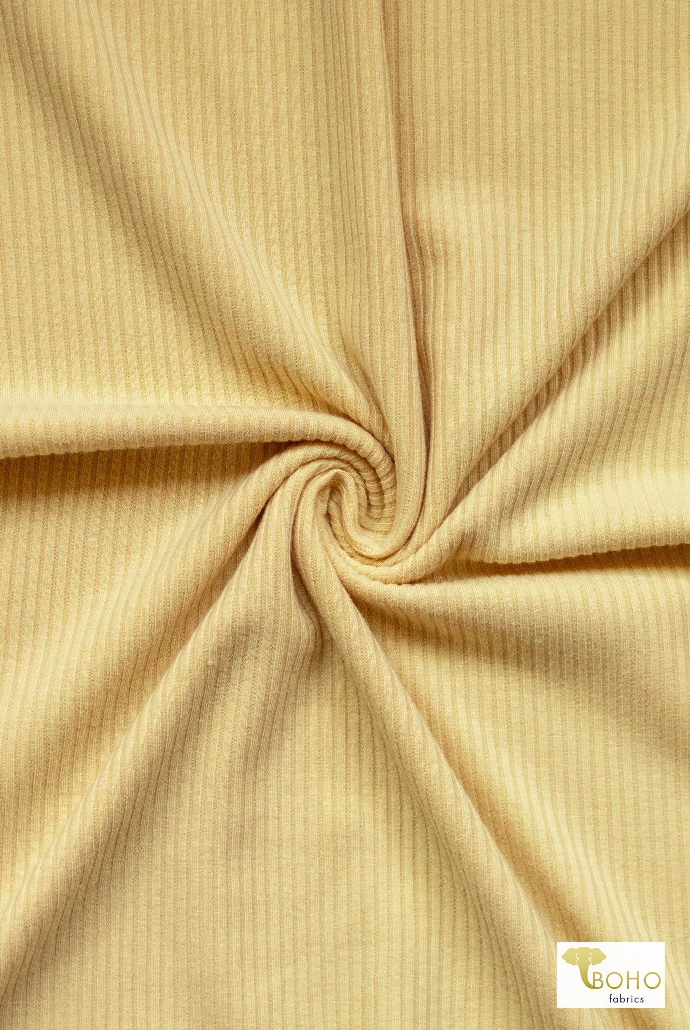 Banana Yellow, Rib Knit Fabric - Boho Fabrics - Rib Solid, Knit Fabric