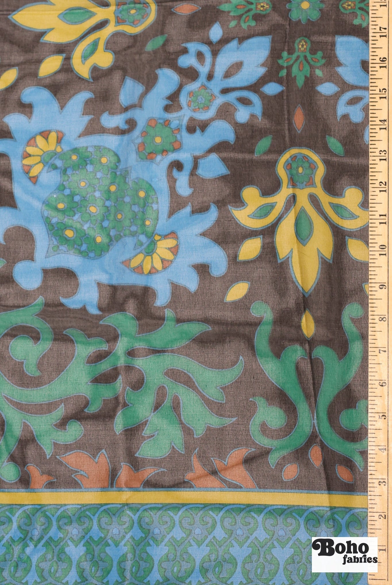 Baroque - Inspired Damask Silk Fabric Pre - Cuts - Boho Fabrics - Woven Fabric