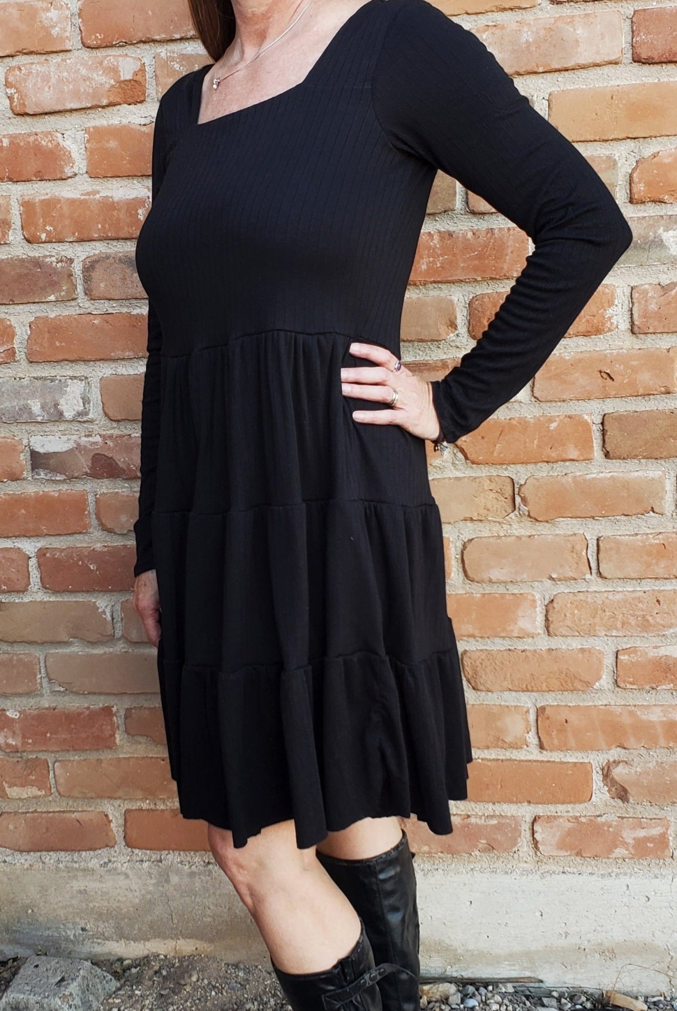 Basic Black Rib, 10x2 Knit Fabric - Boho Fabrics - Rib Solid, Knit Fabric