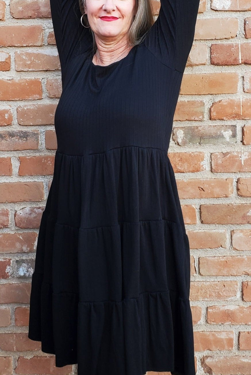 Basic Black Rib, 10x2 Knit Fabric - Boho Fabrics - Rib Solid, Knit Fabric