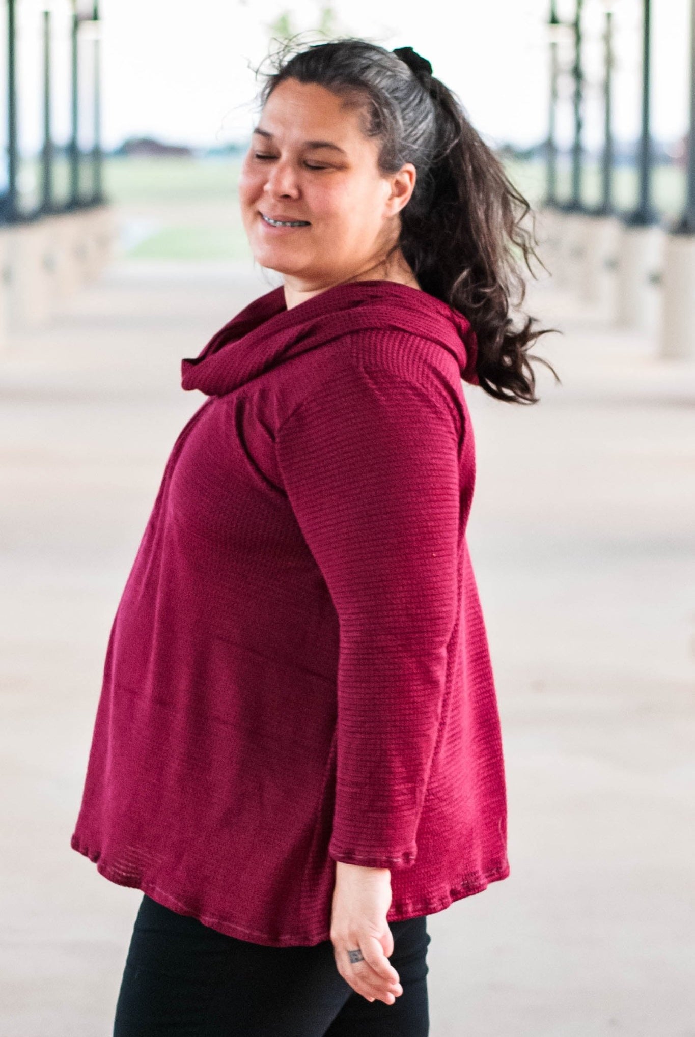 Beet Red, Cotton Waffle Knit - Boho Fabrics