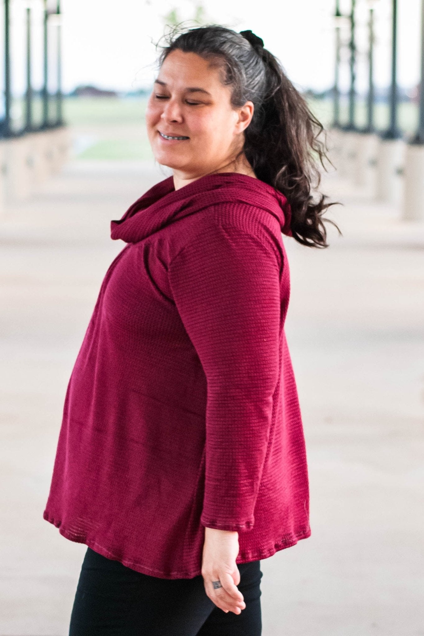 Beet Red, Cotton Waffle Knit - Boho Fabrics