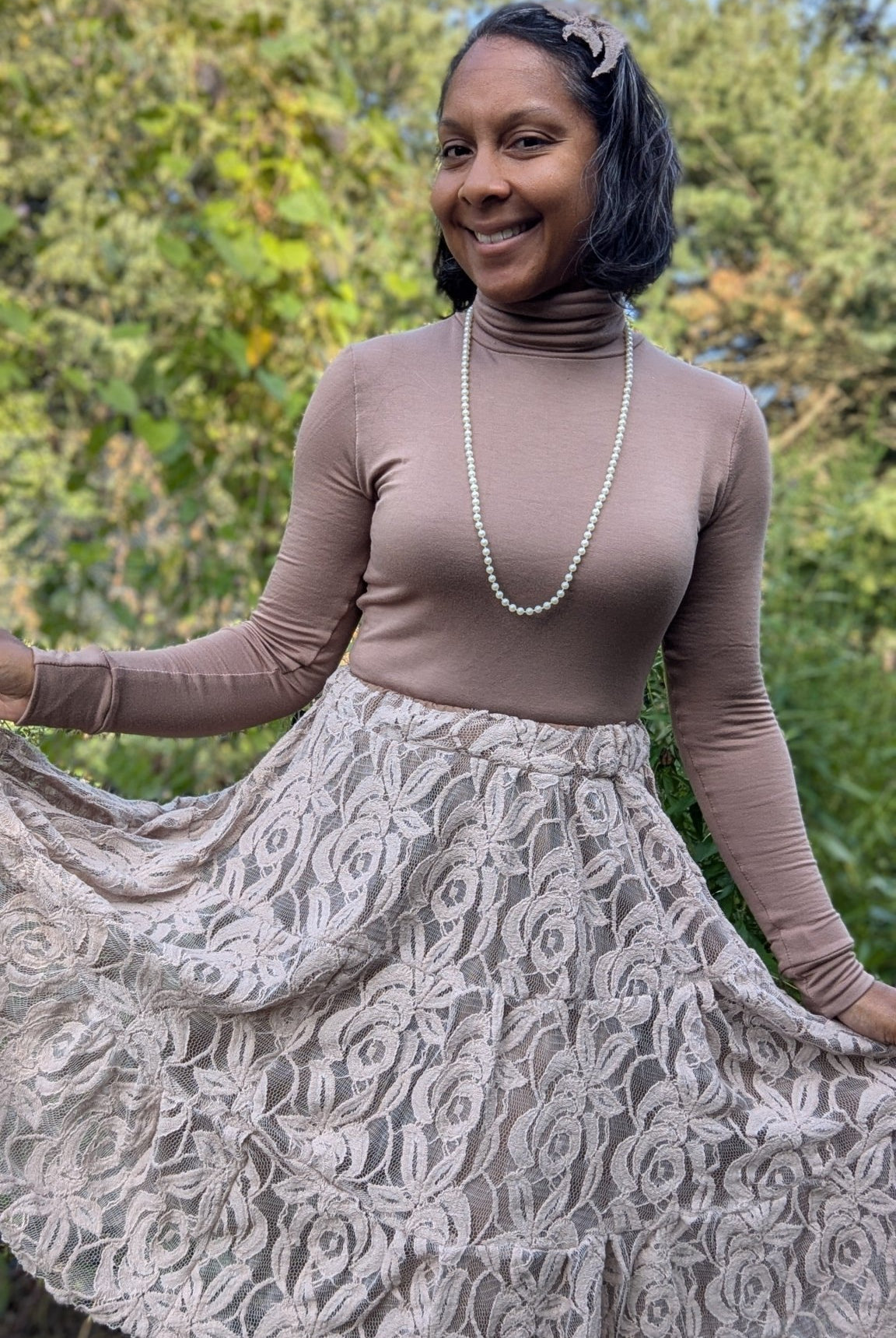 Beige Florals, Woven Cotton Lace - Boho Fabrics - Lace, Woven