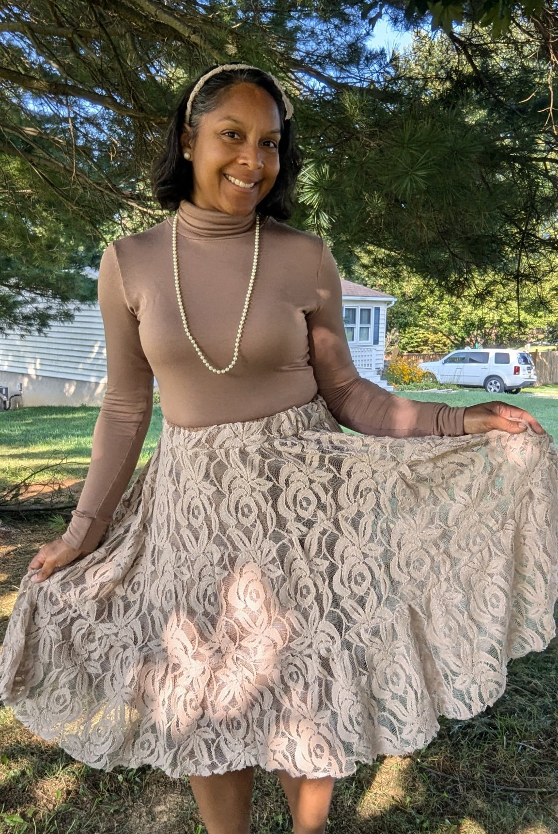 Beige Florals, Woven Cotton Lace - Boho Fabrics - Lace, Woven