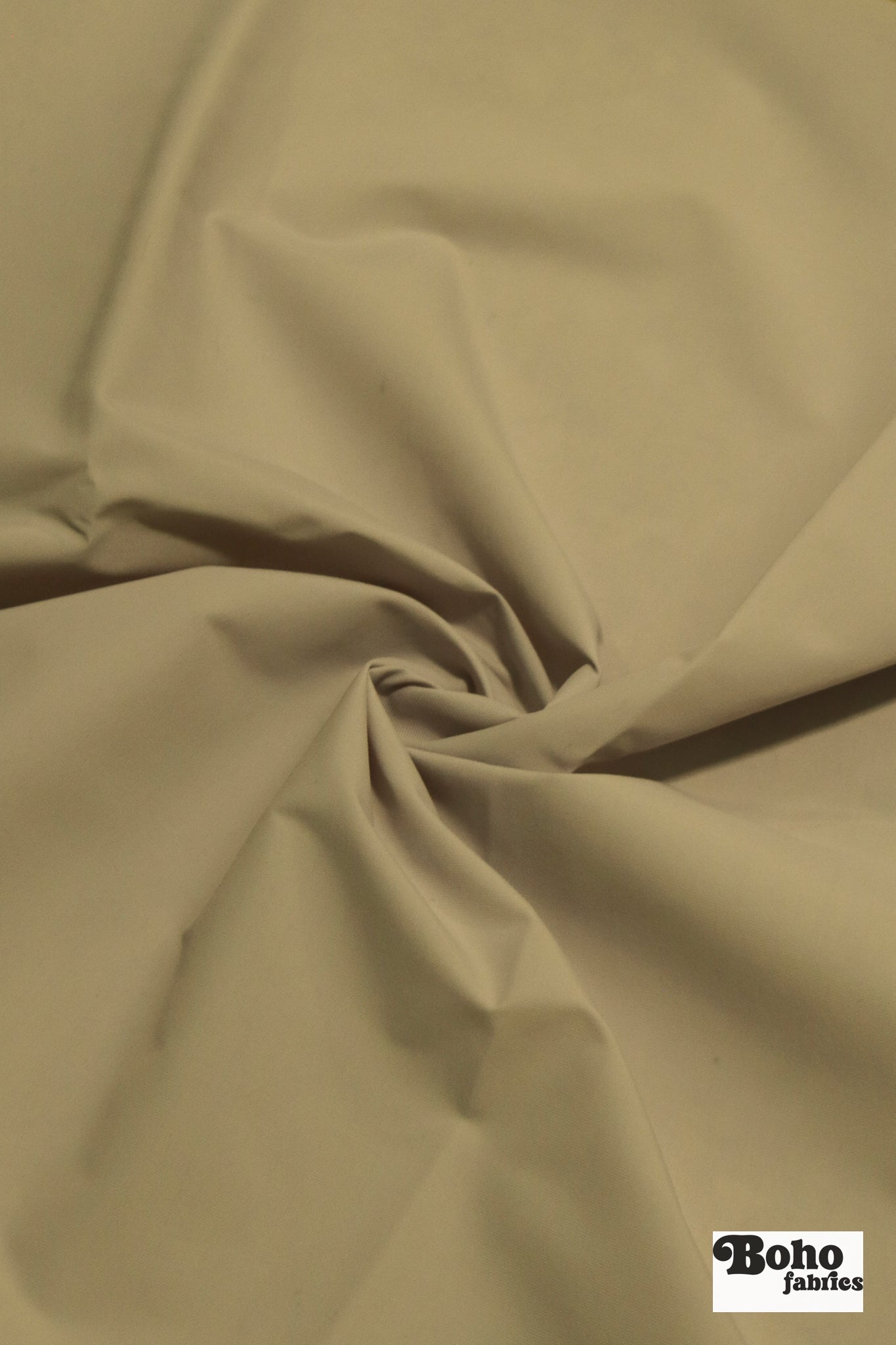 Beige Khaki Lightweight Cordura Nylon Fabric — Water - Resistant Designer Deadstock - Boho Fabrics - Performance Fabric, Woven