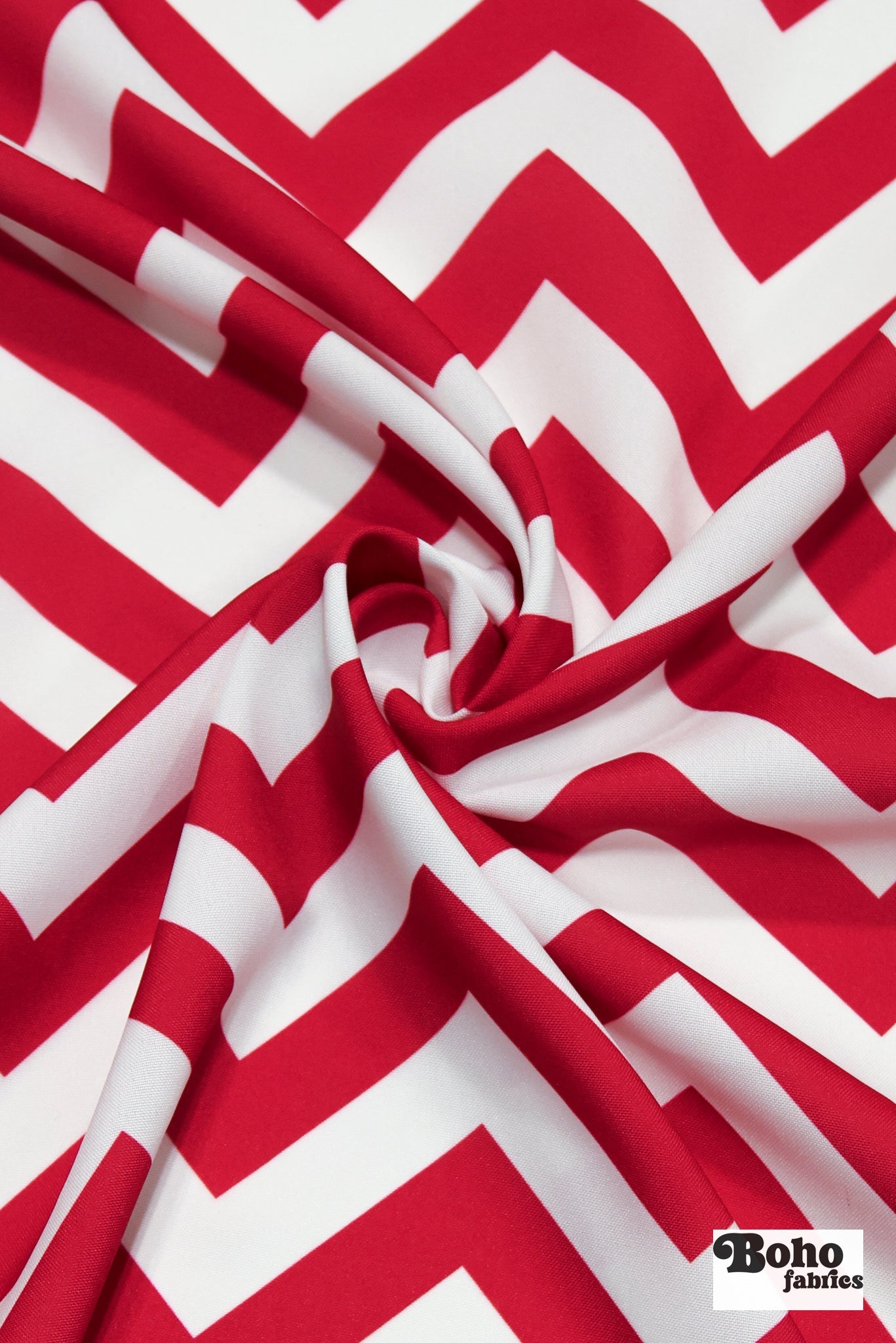 Berry & White, 1" Wide Chevron Canvas Woven Fabric - Boho Fabrics - Canvas Fabric