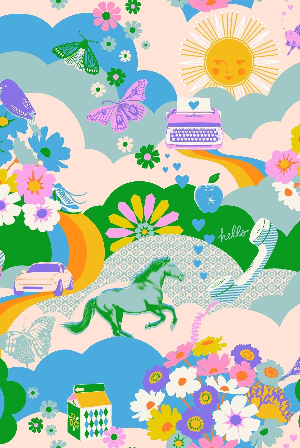 Best Day Ever Daydream in Verdant by Melody Miller for Ruby Star Society - 100% Cotton Fabric - RS0103 13 - Boho Fabrics - Quilting Cotton, Woven