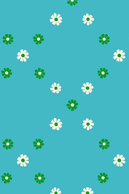 Best Day Ever Diamond Flowers in Dark Turquoise by Melody Miller for Ruby Star Society - 100% Cotton Fabric - RS0107 16 - Boho Fabrics - Quilting Cotton, Woven